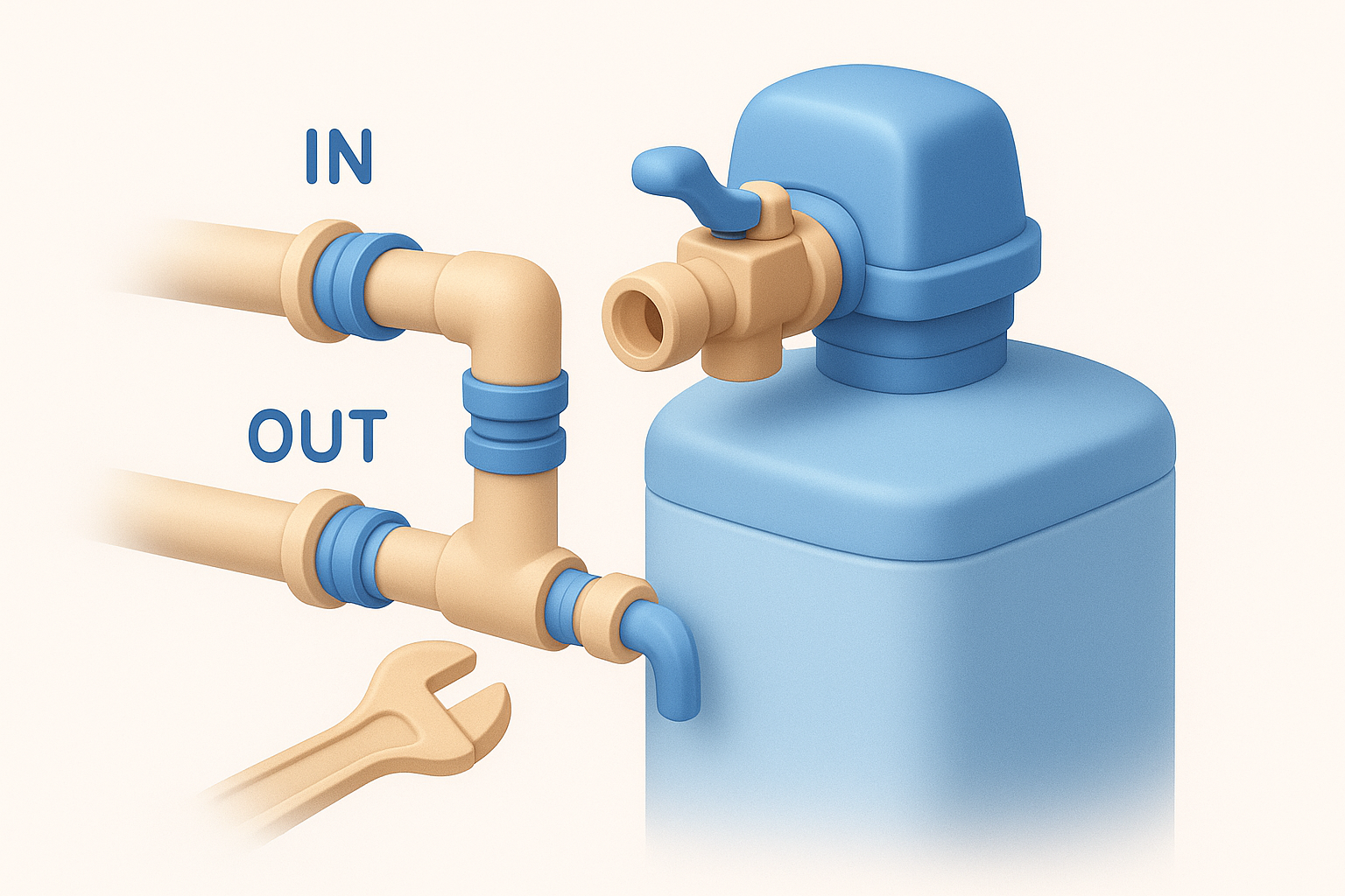 Connect the inlet and outlet lines