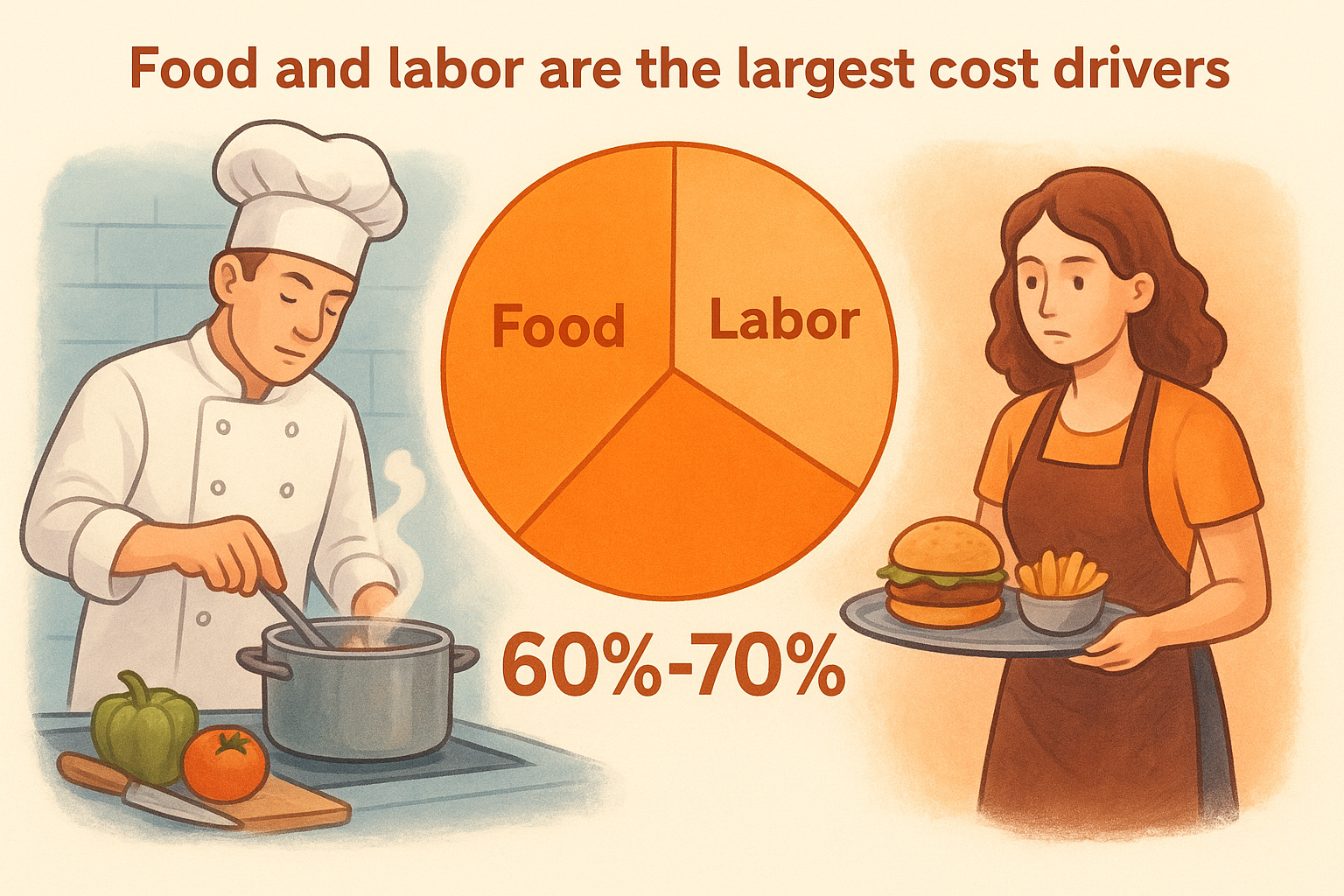 Food and labor are the largest cost drivers