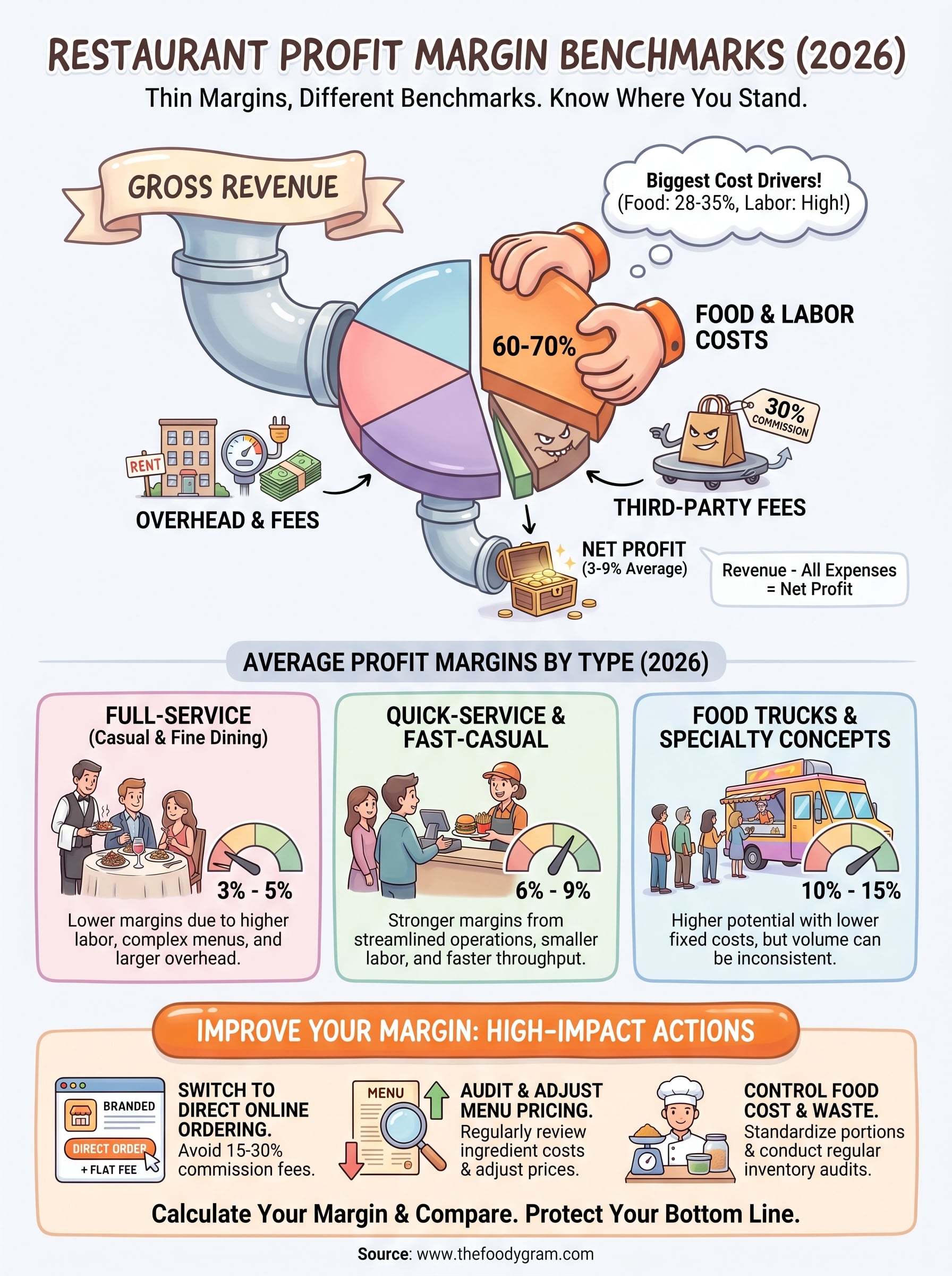 average restaurant profit margin infographic