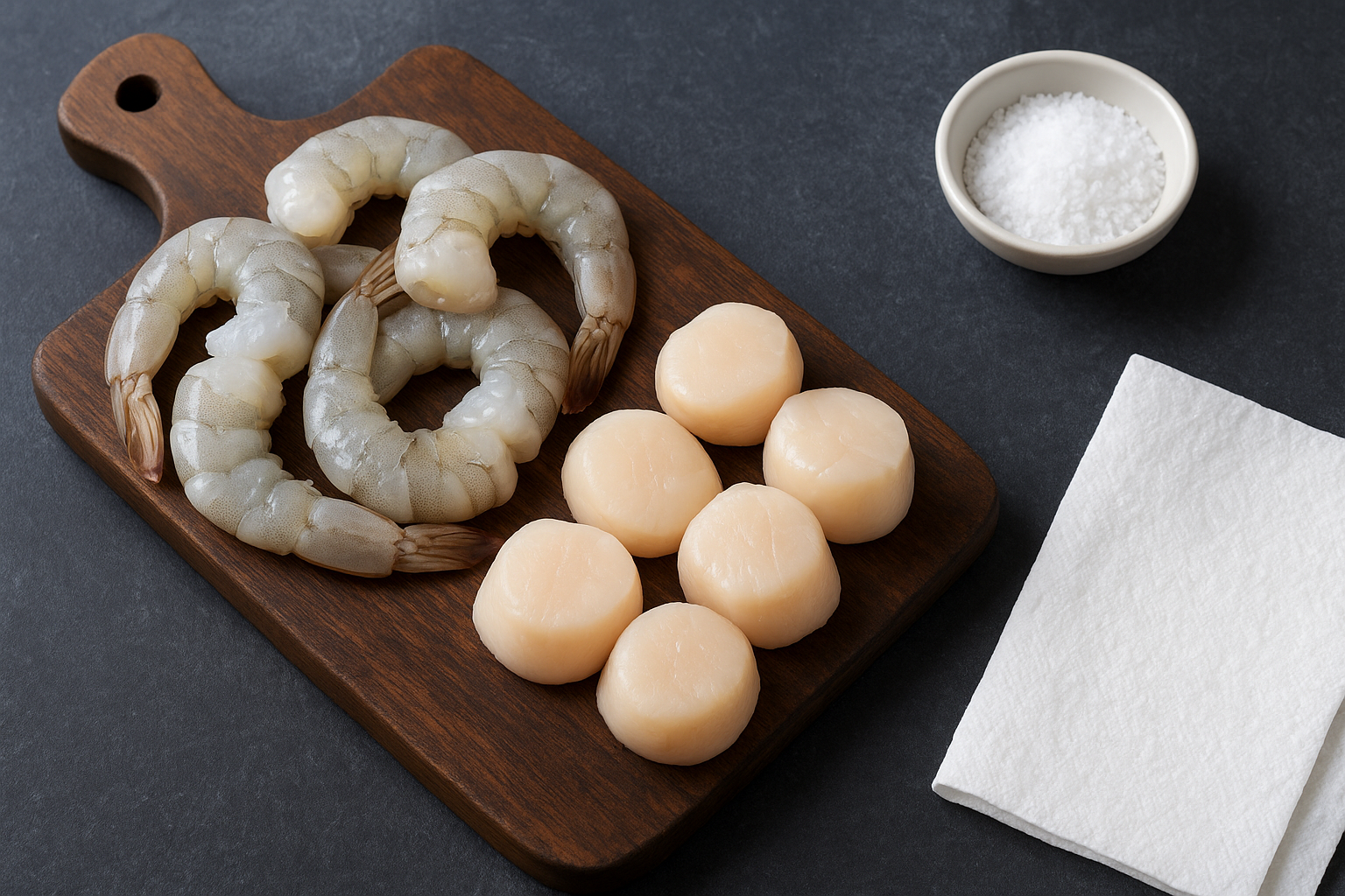 Seafood: choosing shrimp and scallops