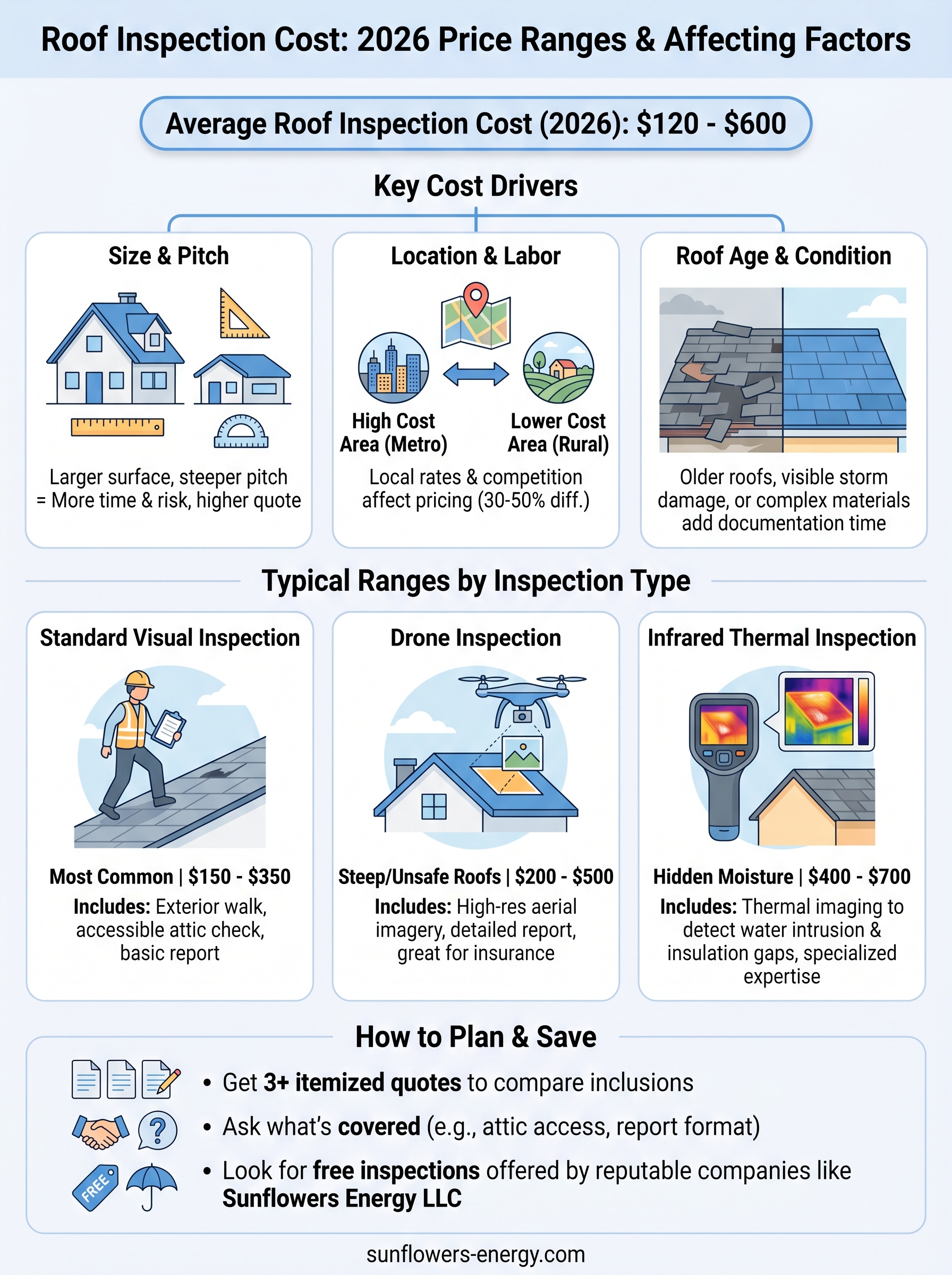 roof inspection cost infographic