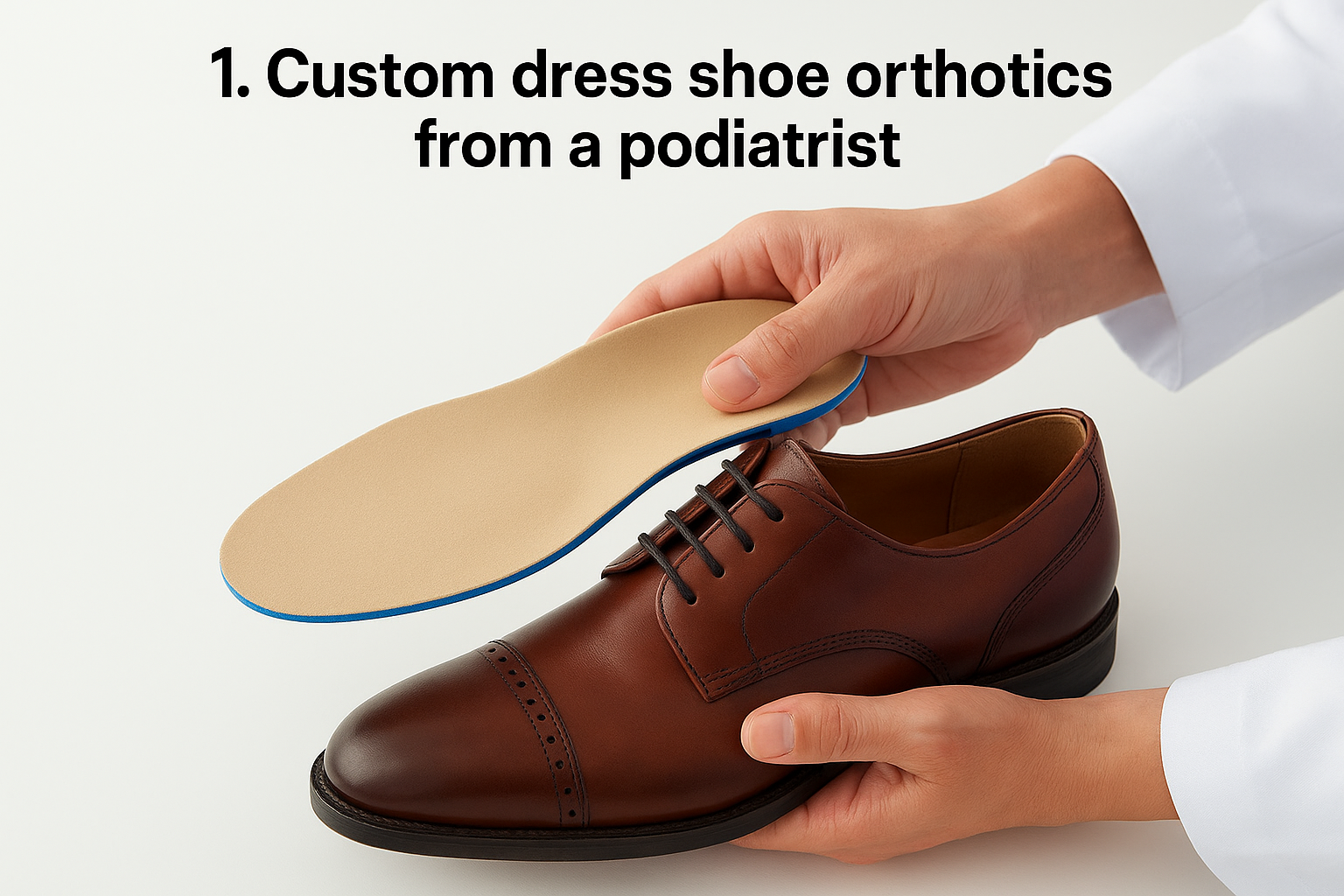 1. Custom dress shoe orthotics from a podiatrist