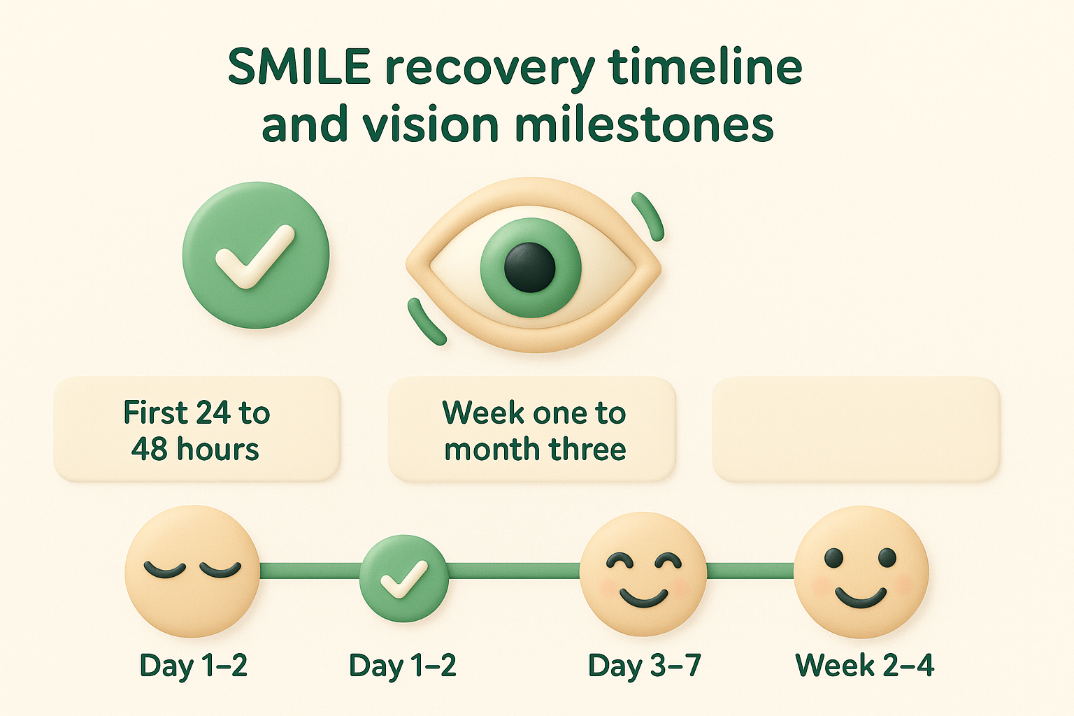 SMILE recovery timeline and vision milestones