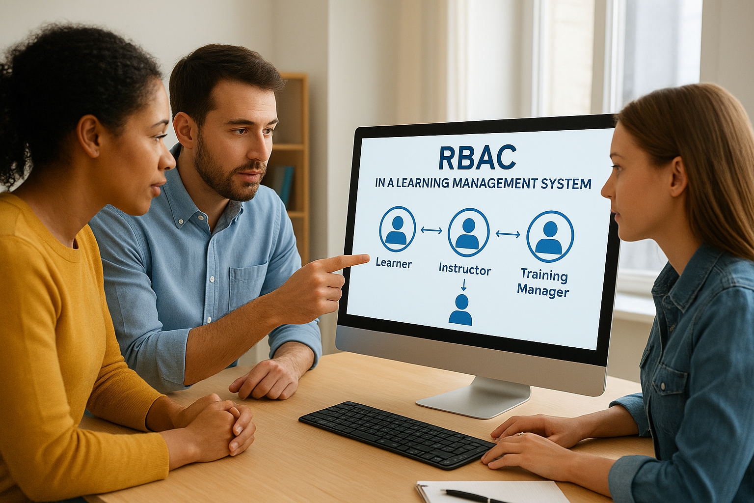 RBAC in a learning management system