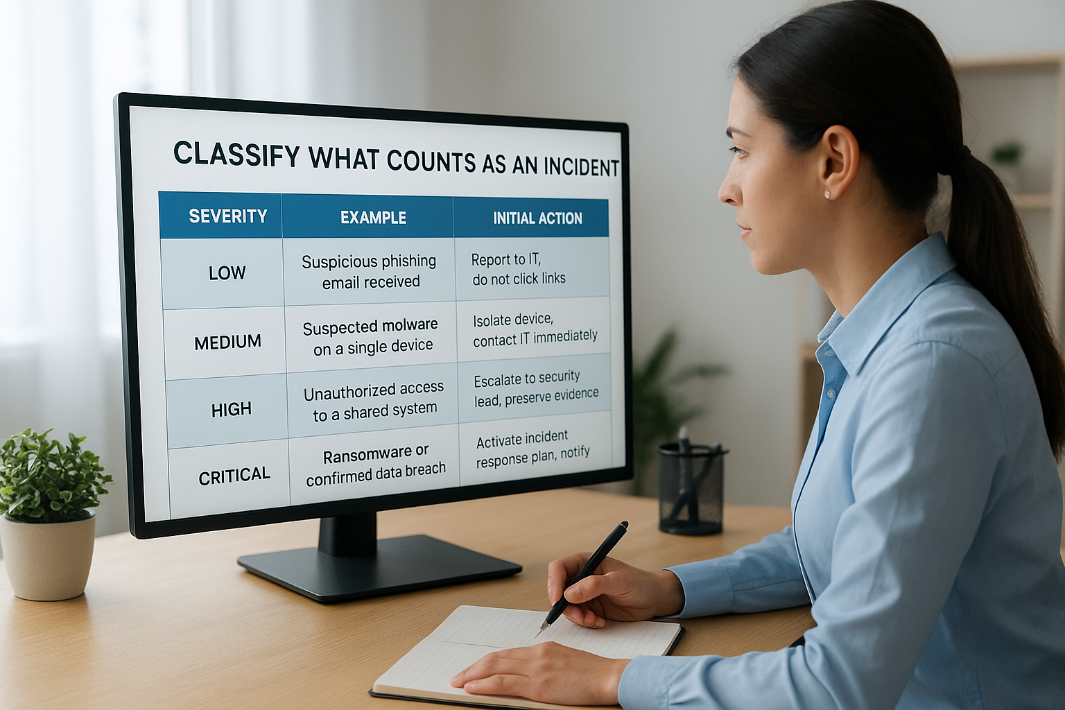 Classify what counts as an incident