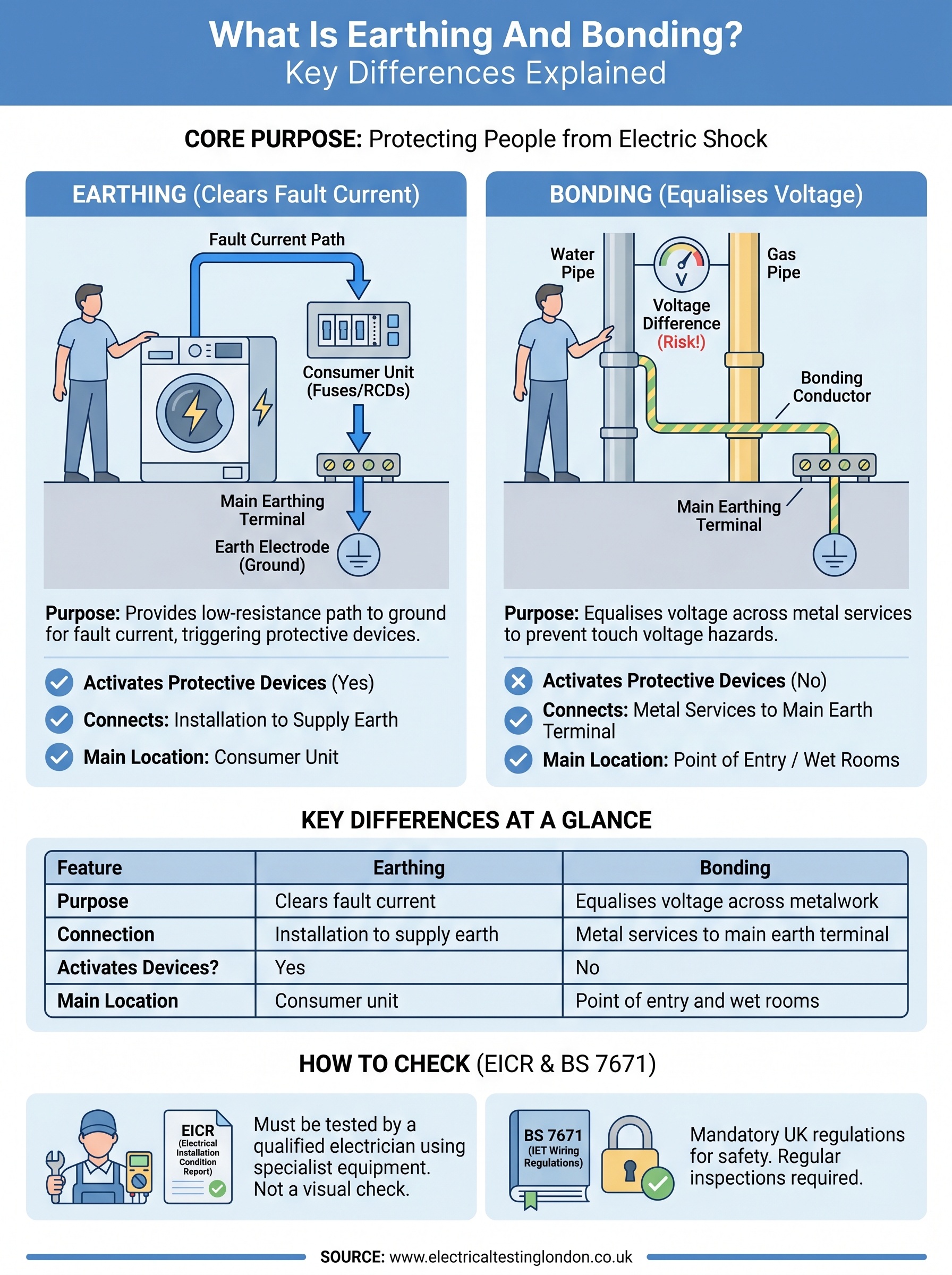 what is earthing and bonding infographic