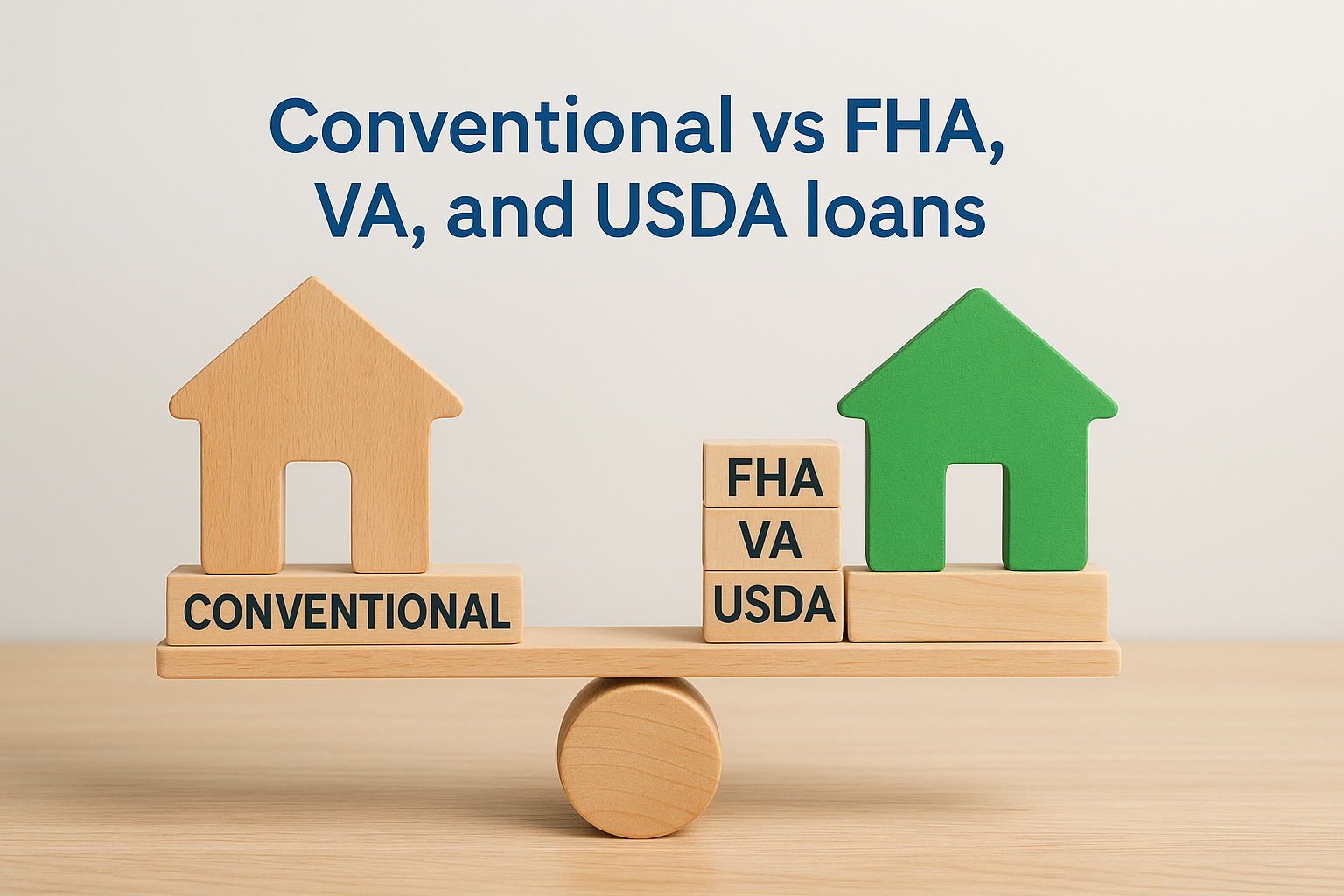 Conventional vs FHA, VA, and USDA loans