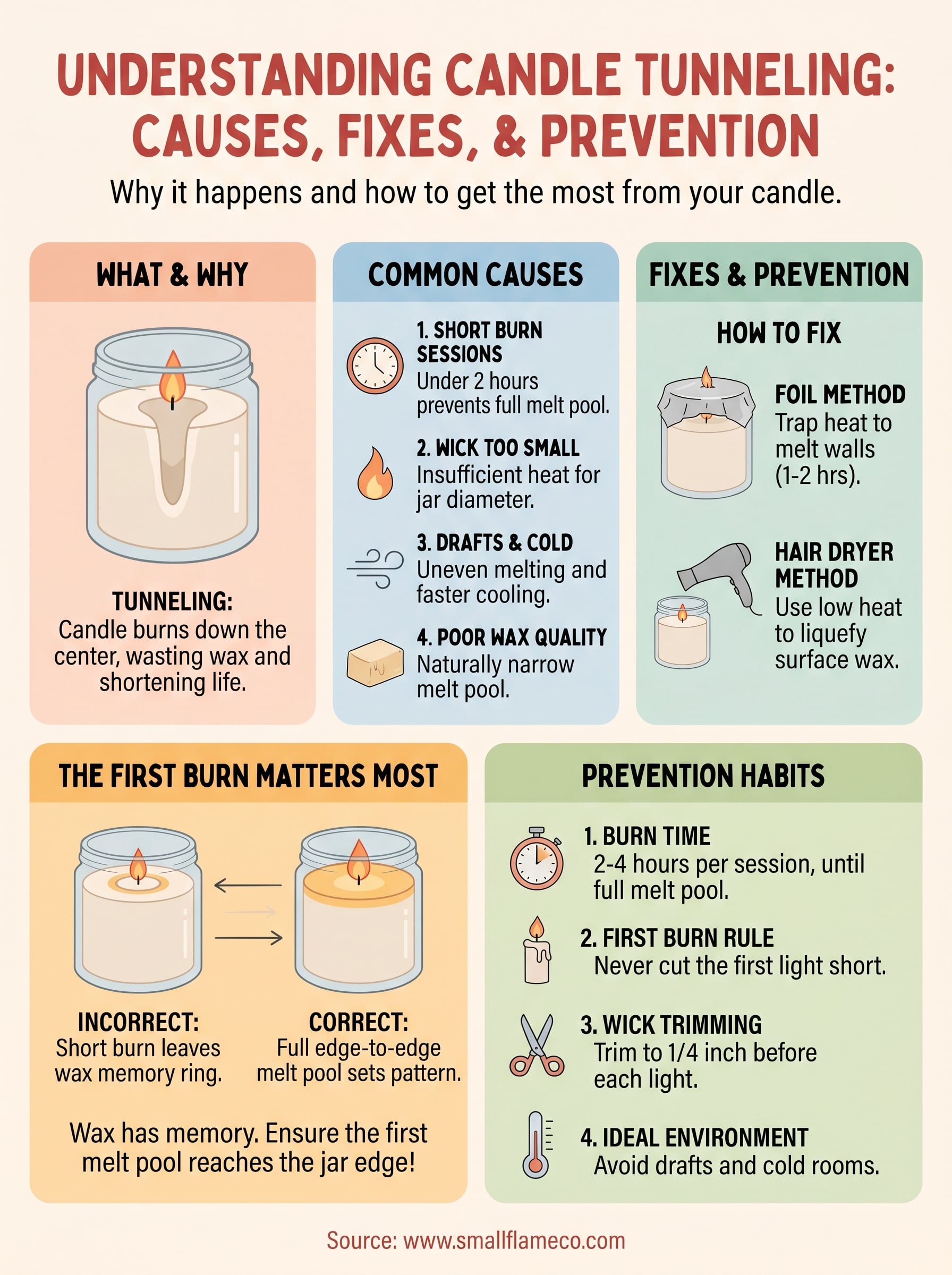 why is my candle tunneling infographic