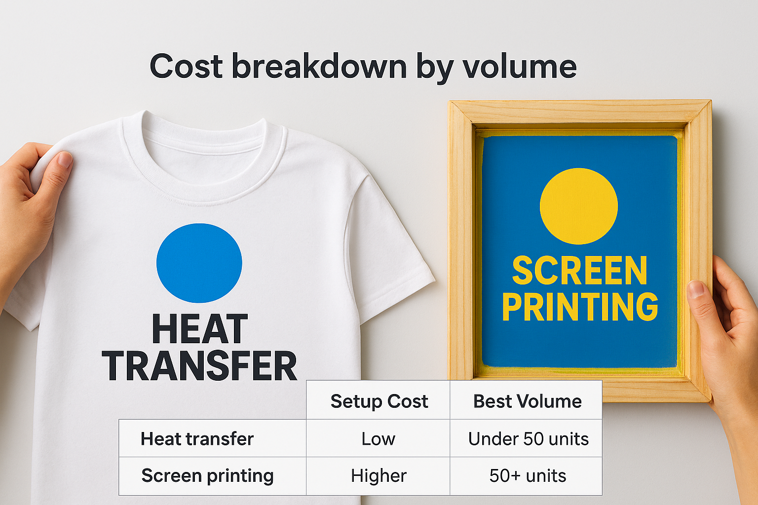 Cost breakdown by volume