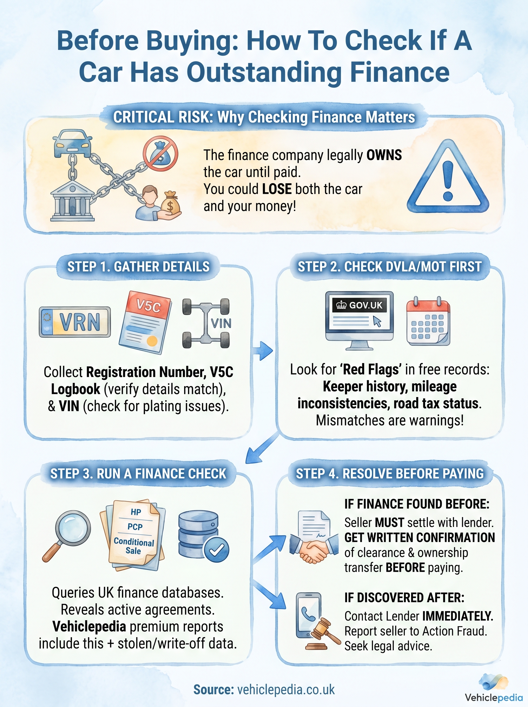 how to check if a car has outstanding finance infographic