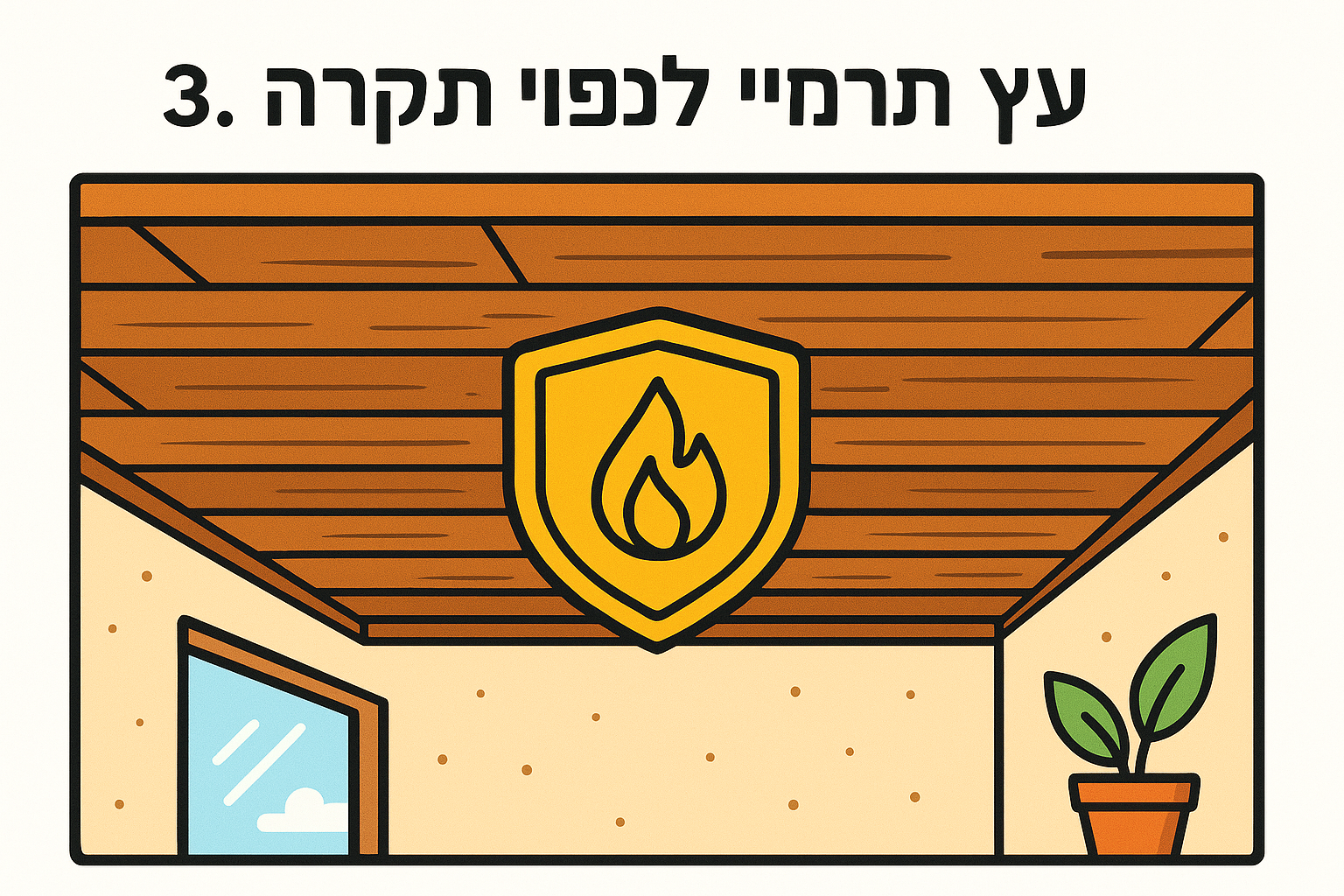 3. עץ תרמי לחיפוי תקרה