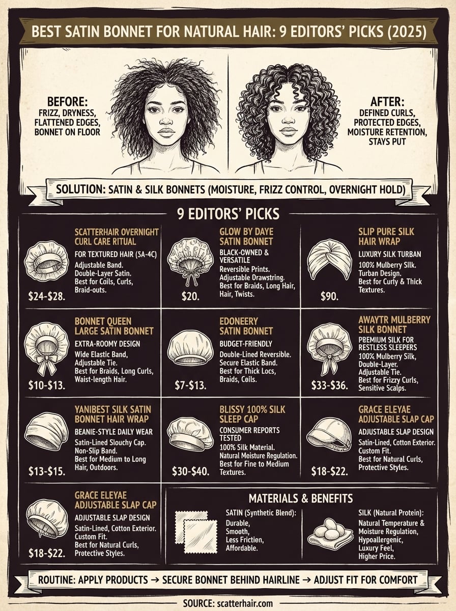 best satin bonnet for natural hair infographic