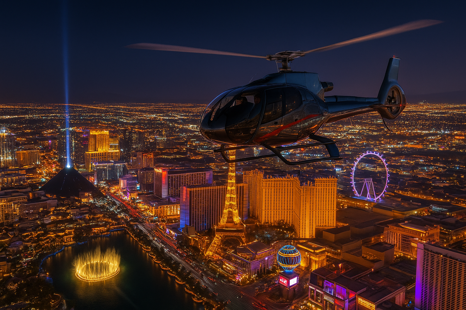2. Las Vegas Strip night flight