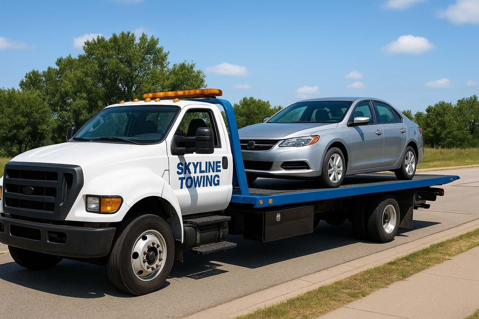 1. Skyline Towing 24/7 flatbed towing