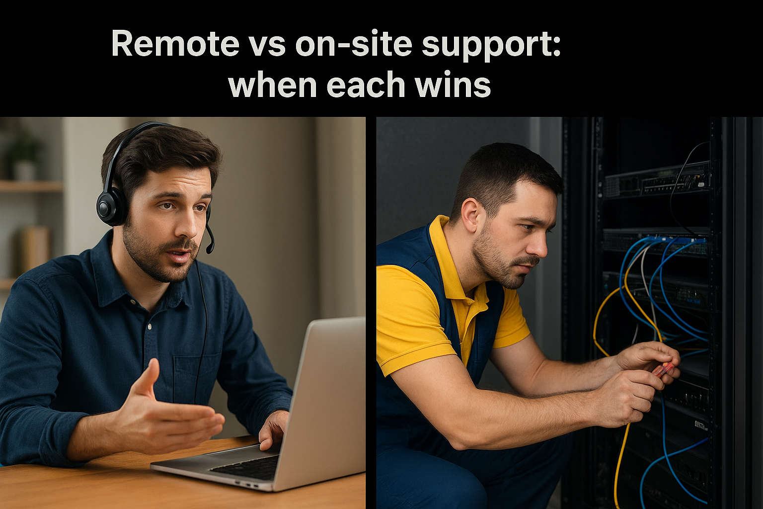 Remote vs on-site support: when each wins