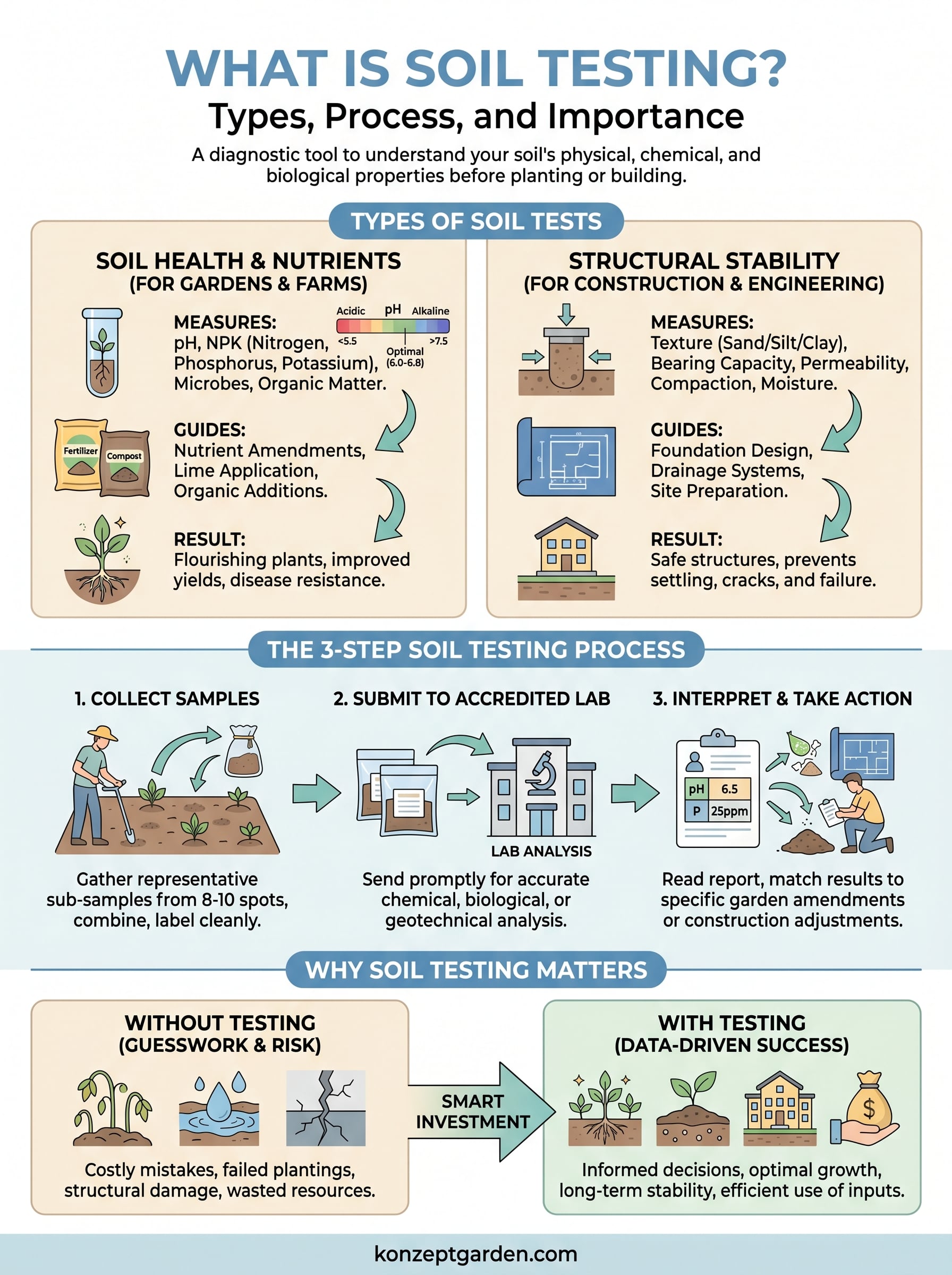 what is soil testing infographic