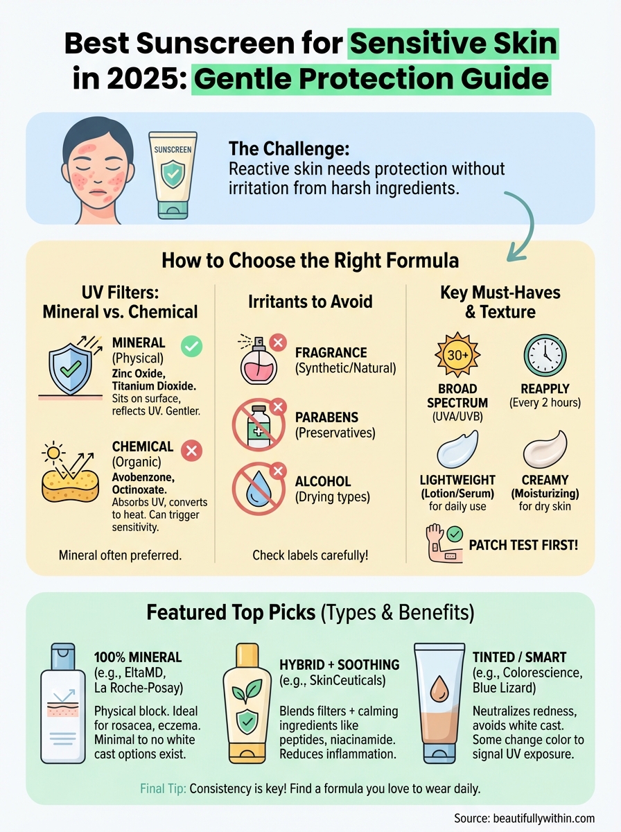 best sunscreen for sensitive skin infographic