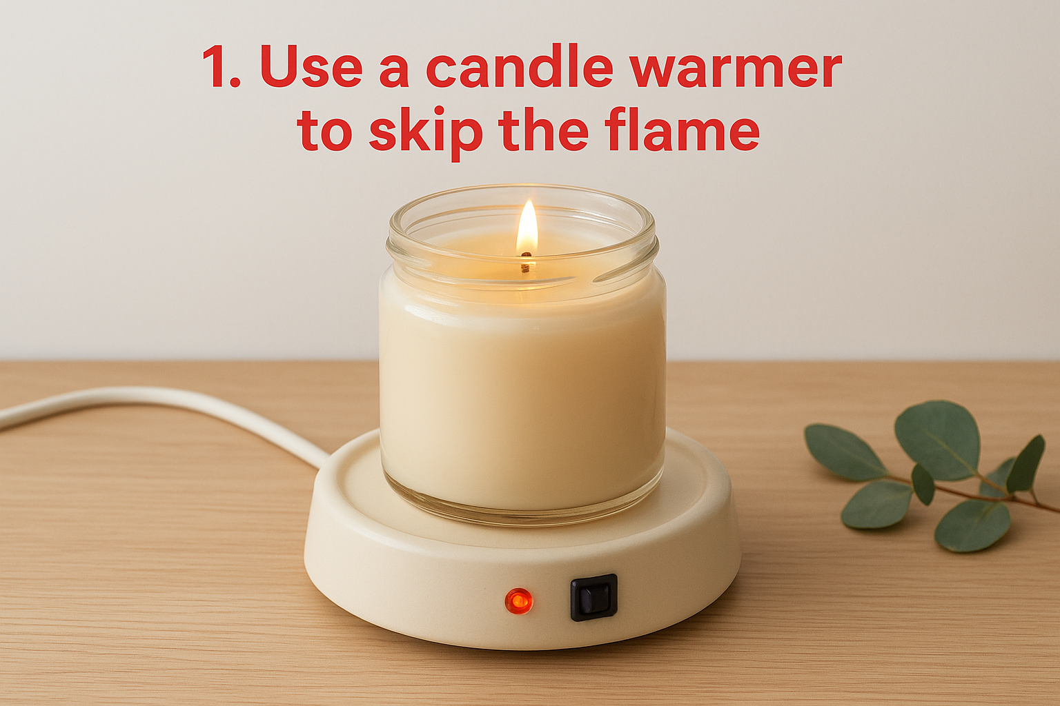 1. Use a candle warmer to skip the flame