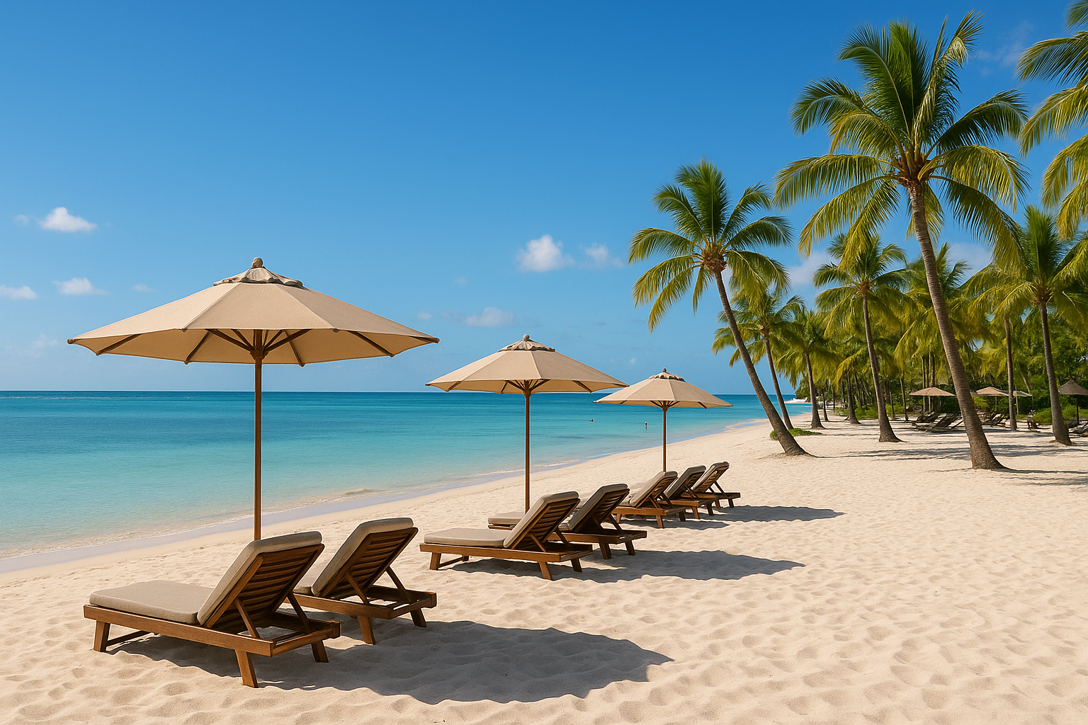 Der Strand direkt vor dem Resort