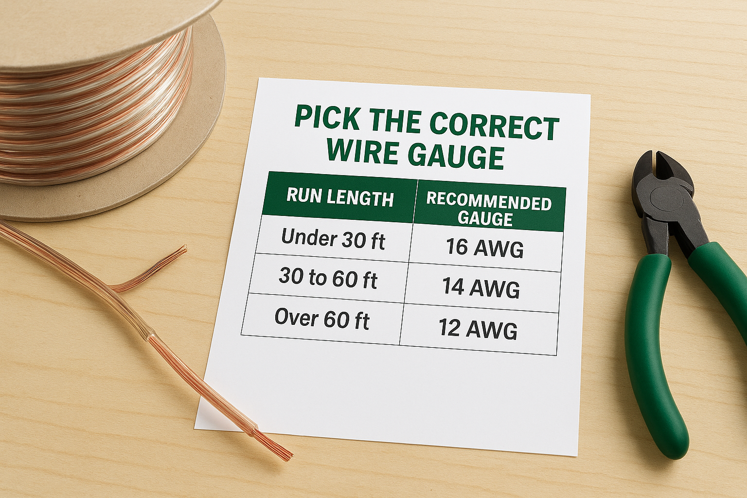 Pick the correct wire gauge