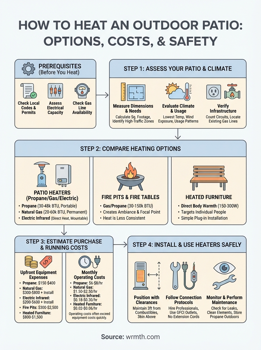 how to heat outdoor patio infographic