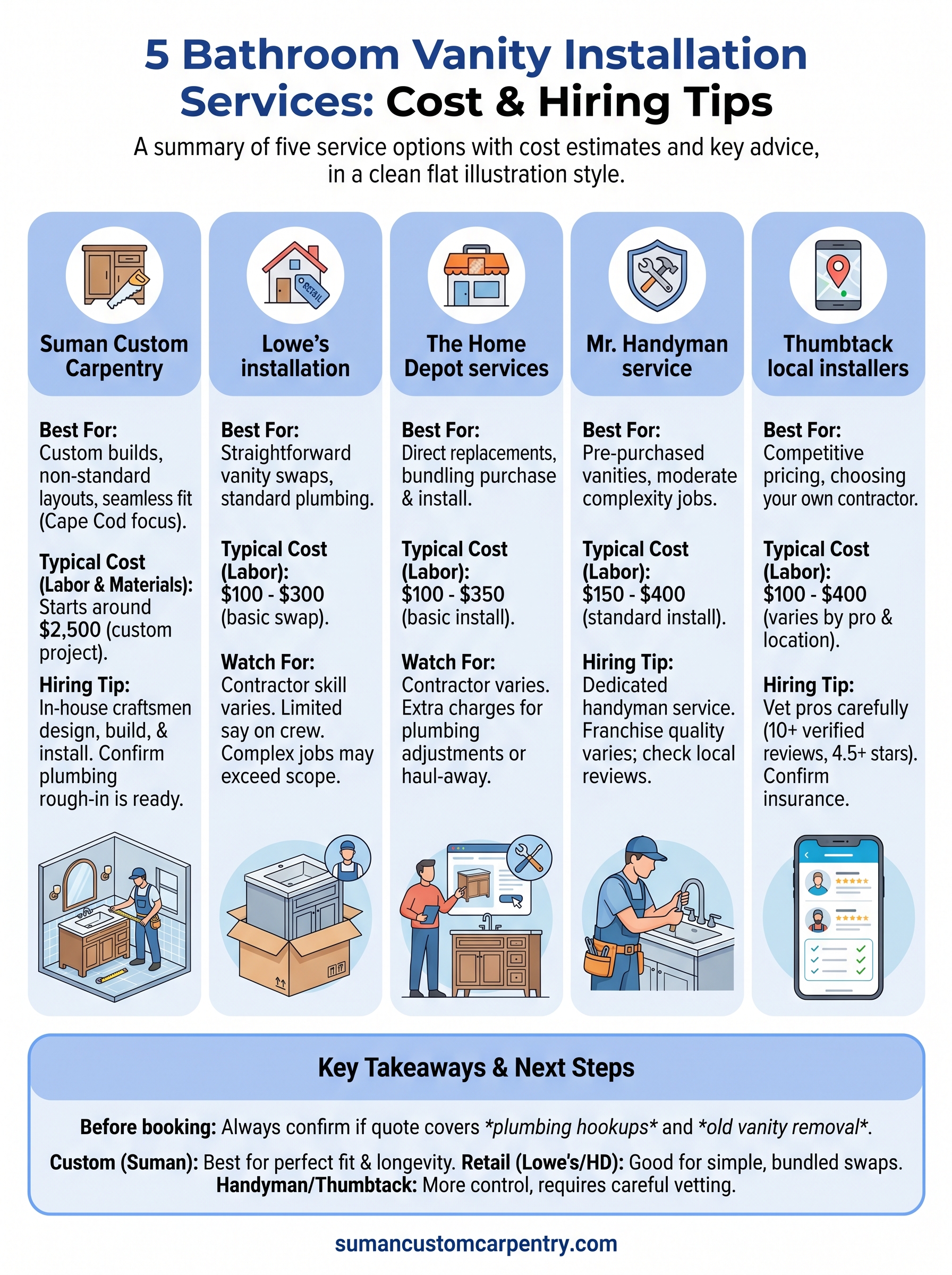 bathroom vanity installation services infographic