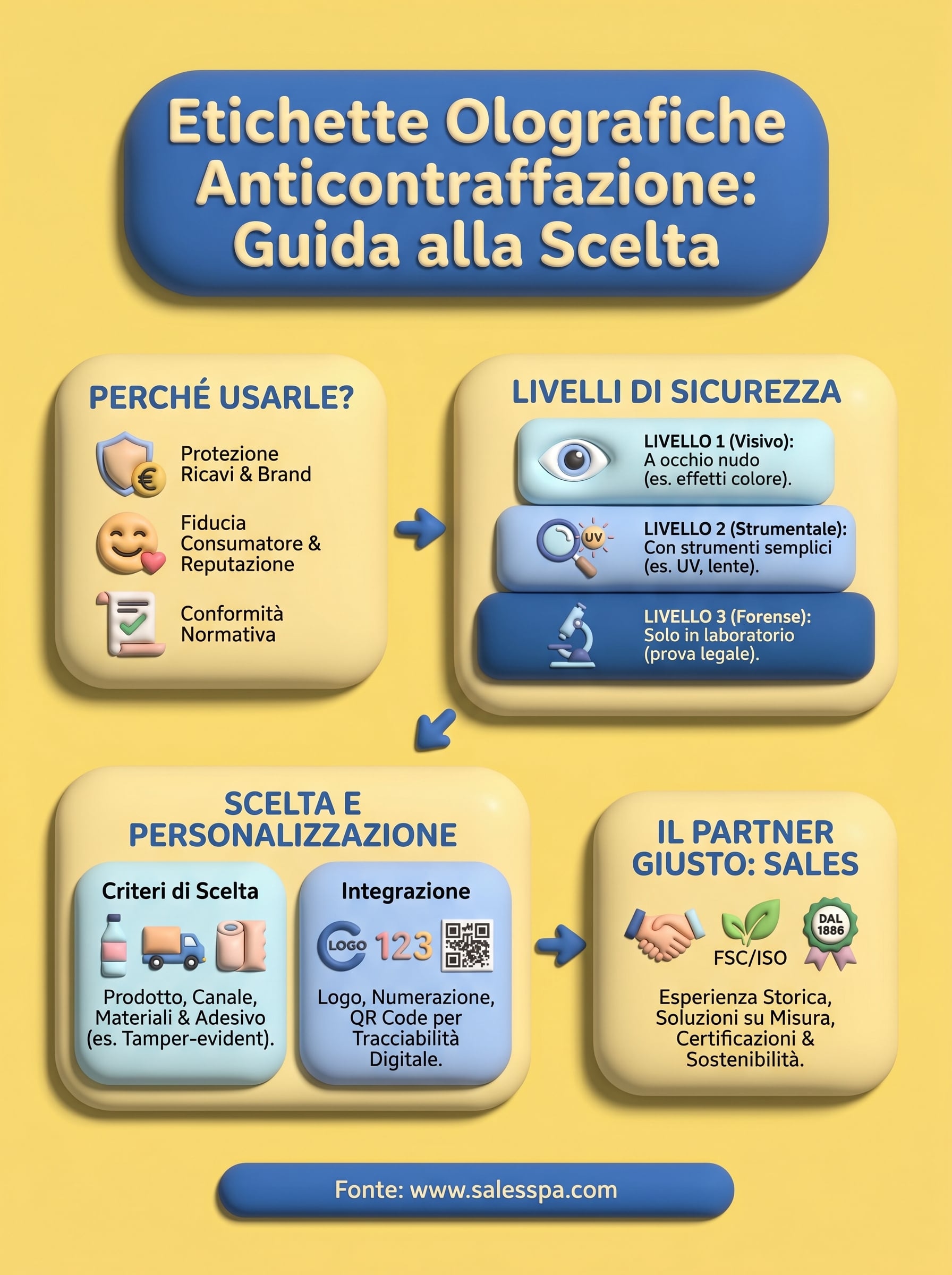 etichette olografiche anticontraffazione infographic
