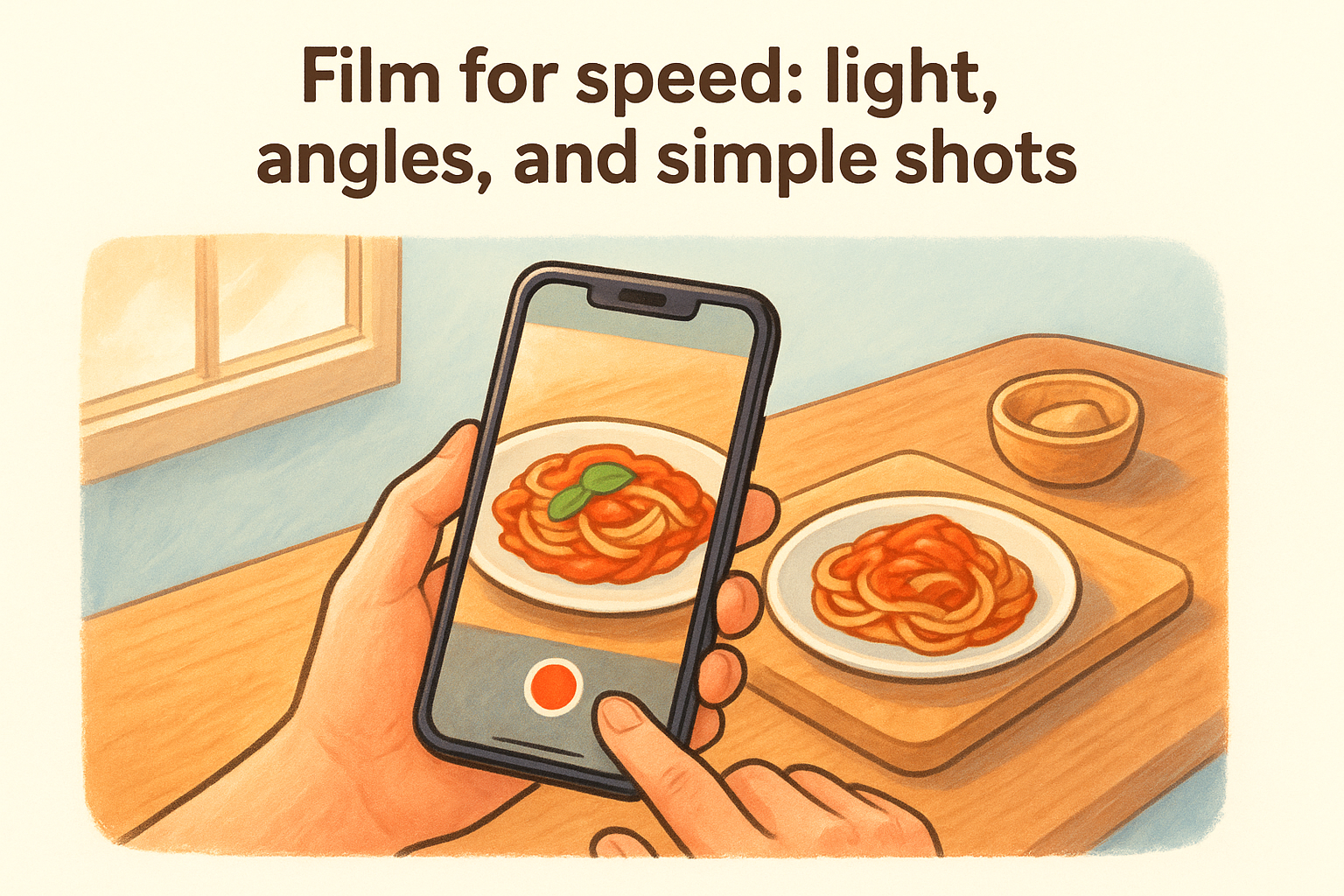 Film for speed: light, angles, and simple shots