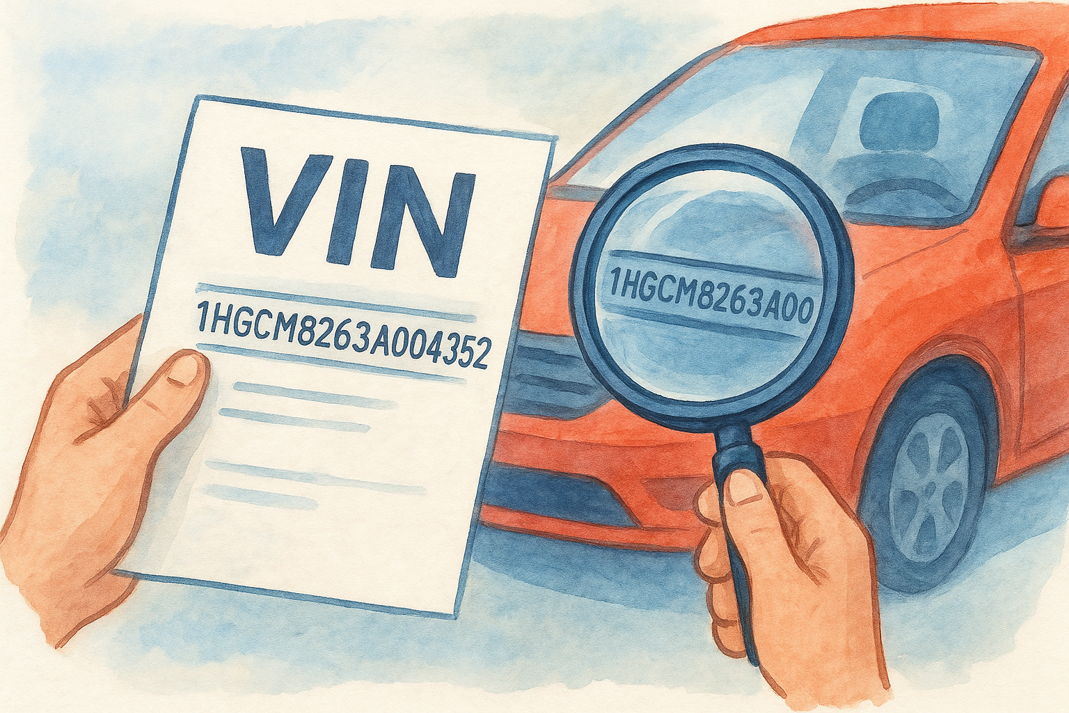 Match the VIN across the car