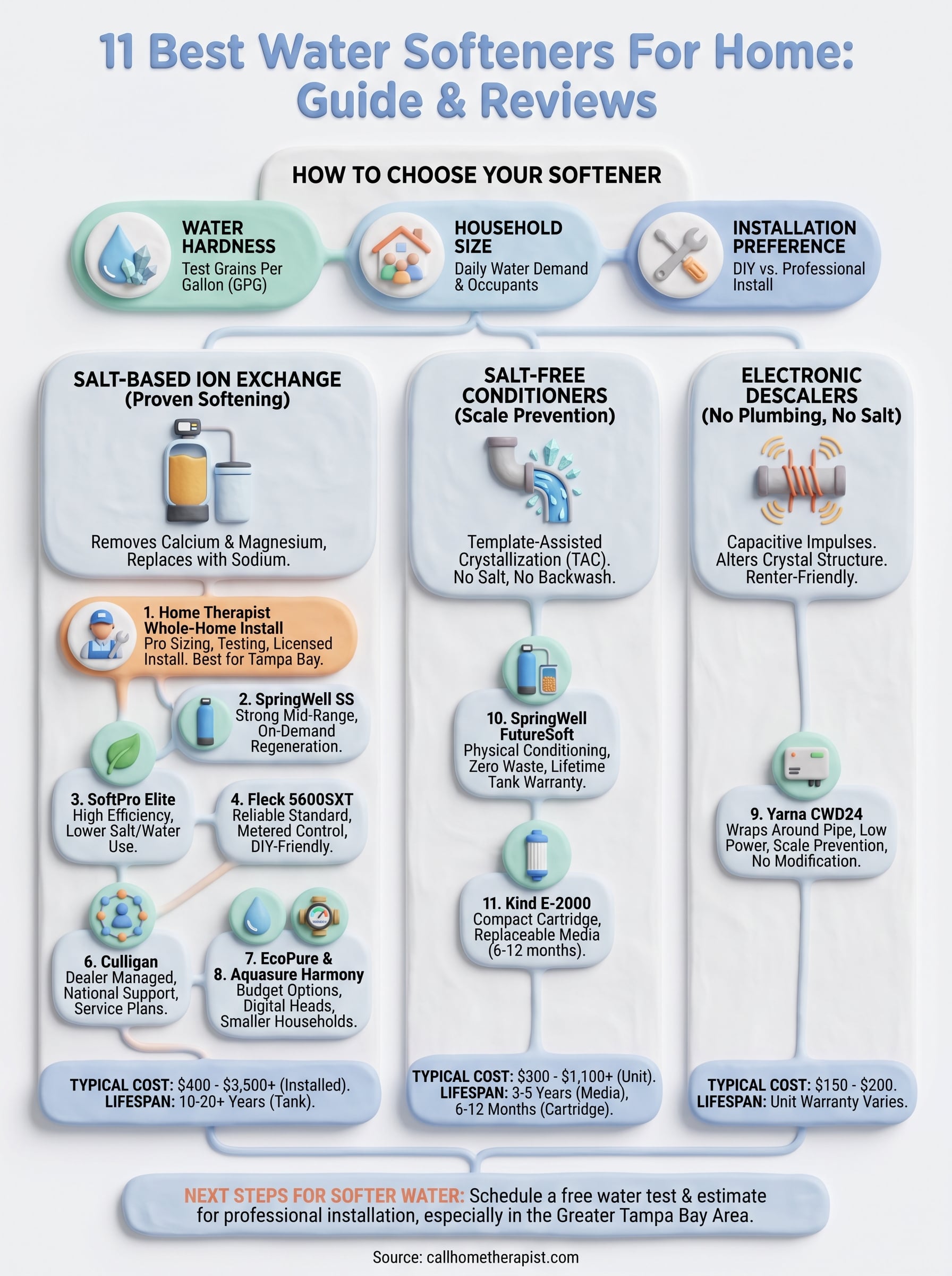 best water softeners for home infographic