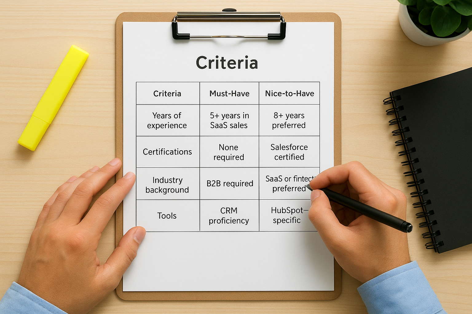 Building the tiered criteria template