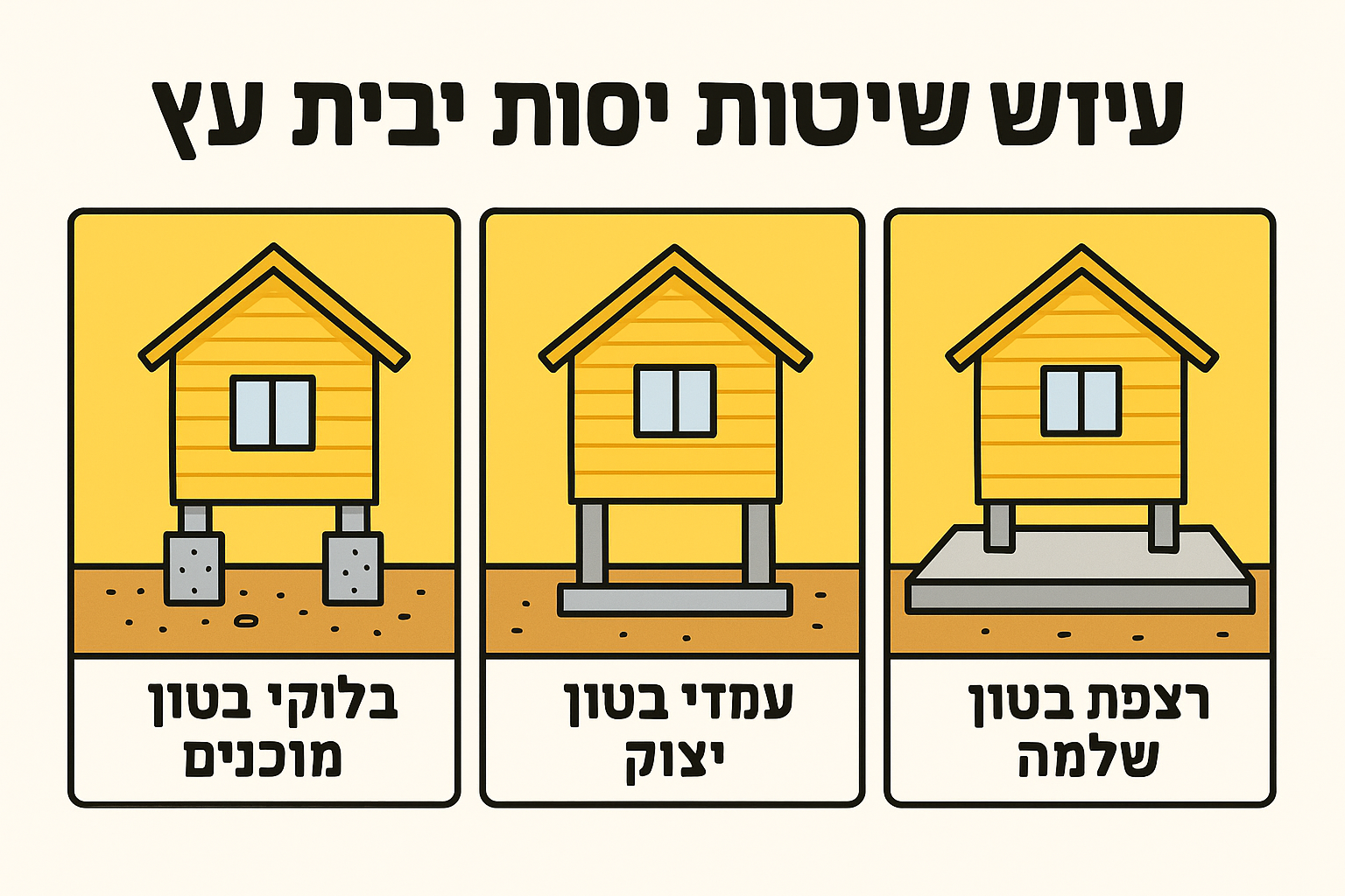 שלוש שיטות יסוד לבית עץ