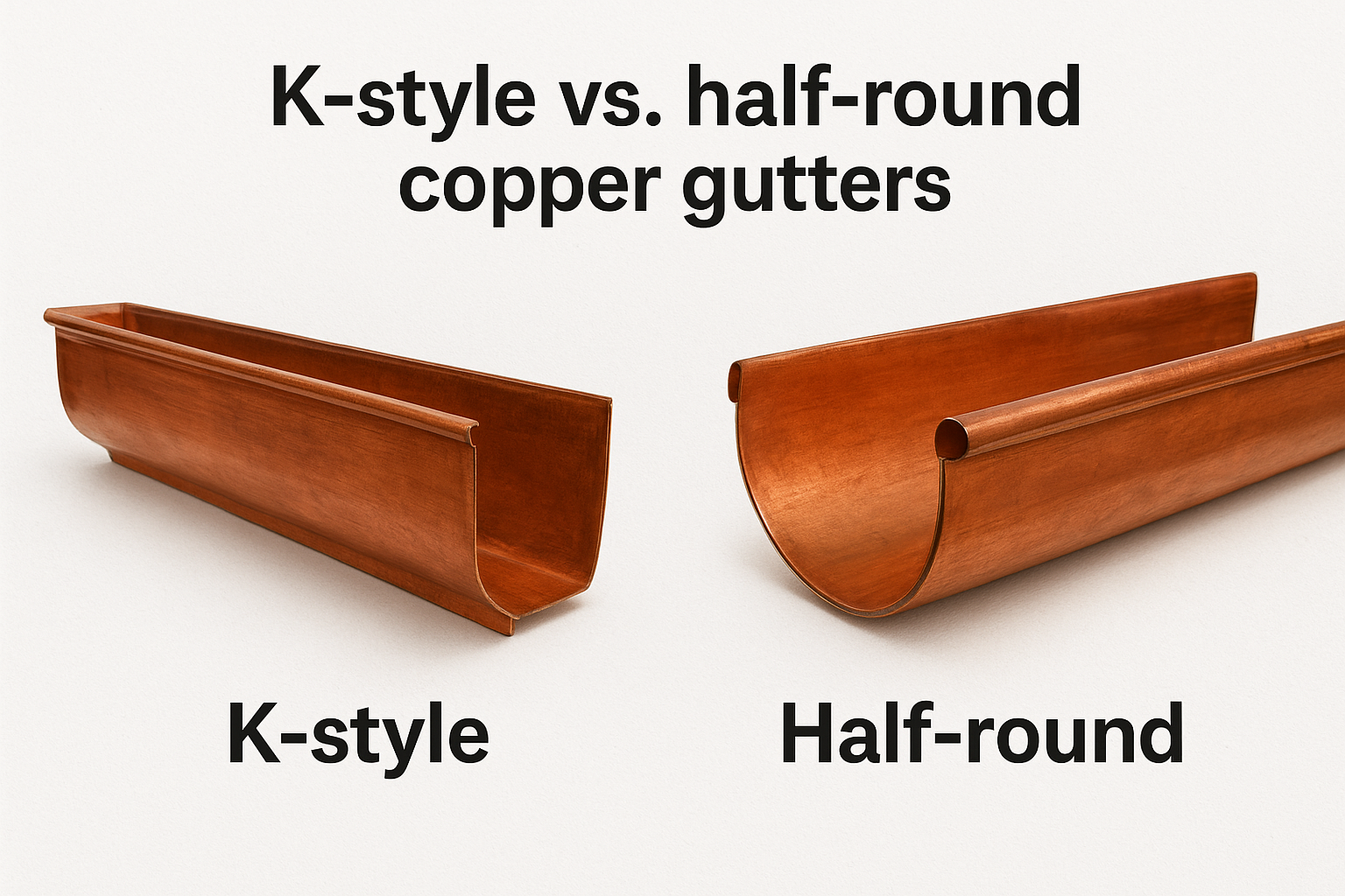 K-style vs. half-round copper gutters