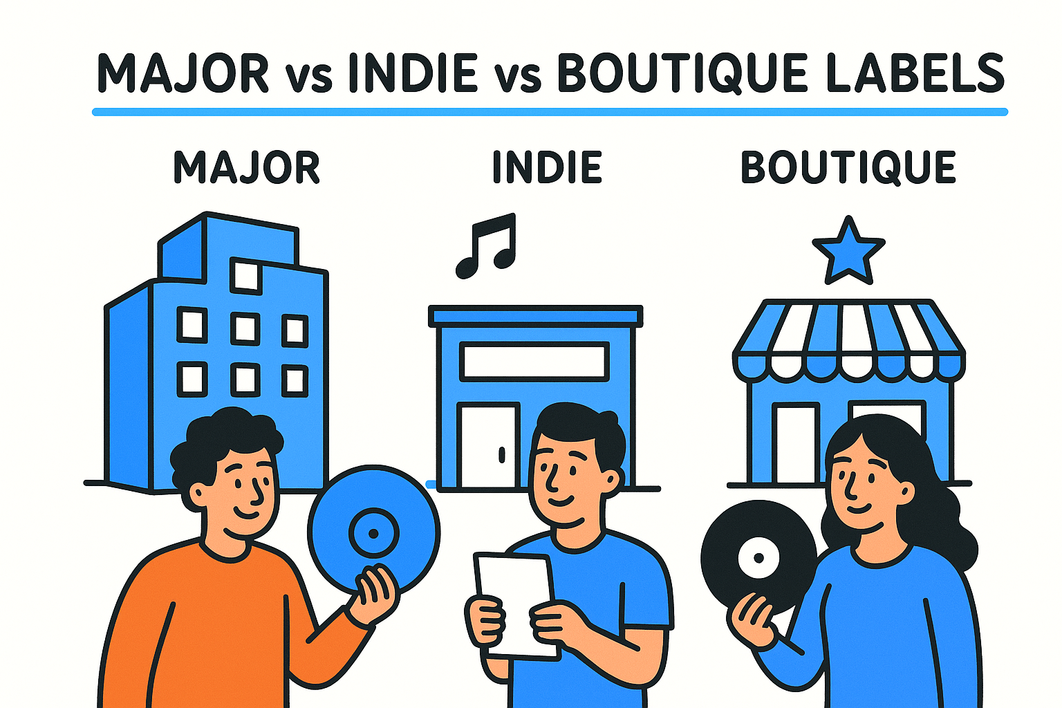 Major vs indie vs boutique labels