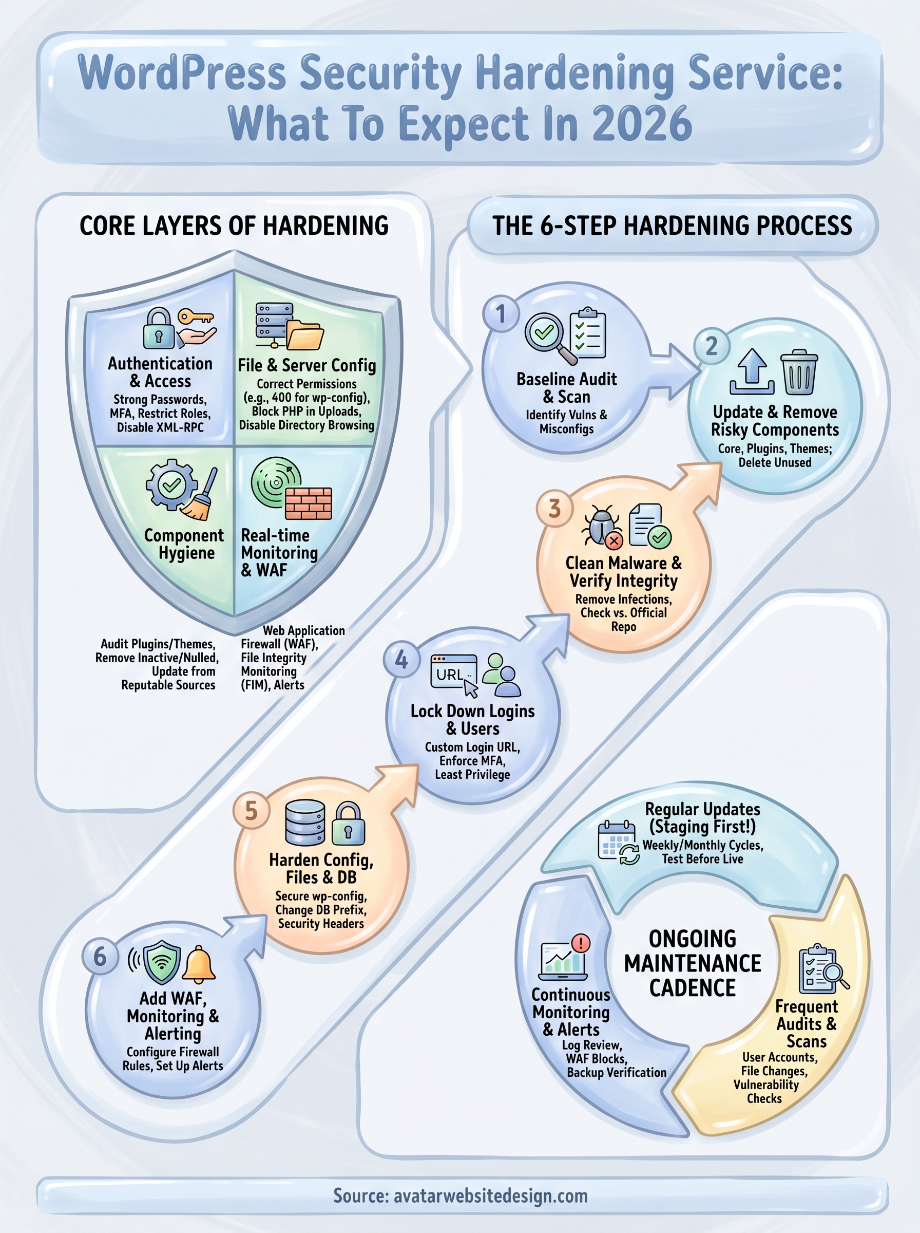 wordpress security hardening service infographic
