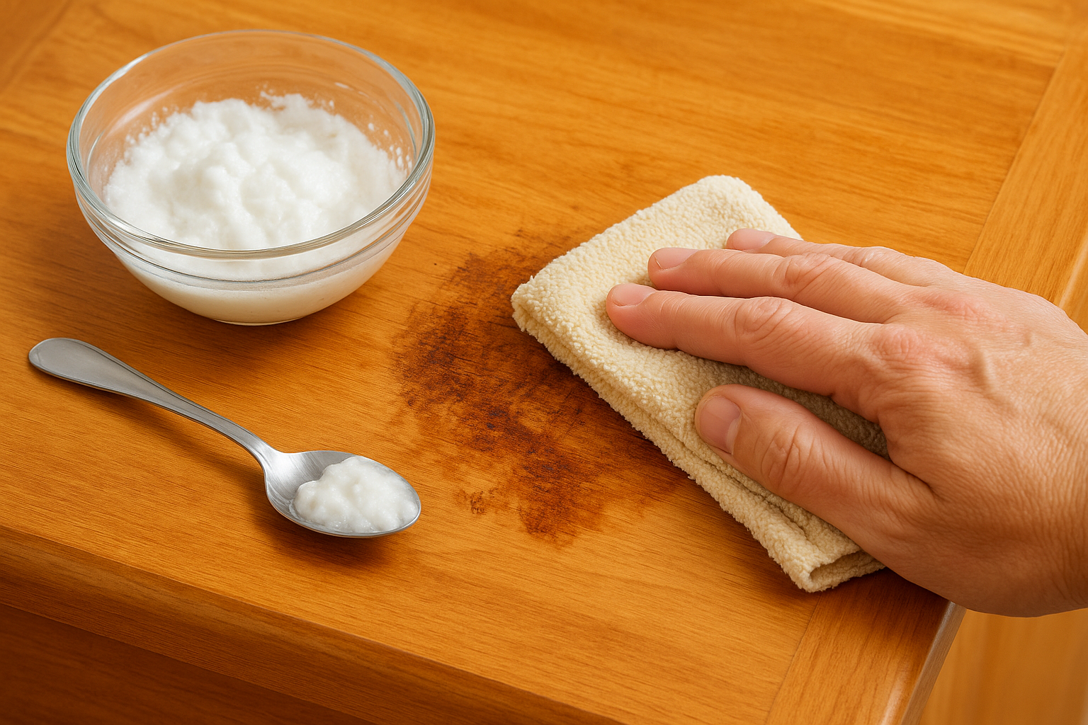 Use a baking soda paste on stubborn spots
