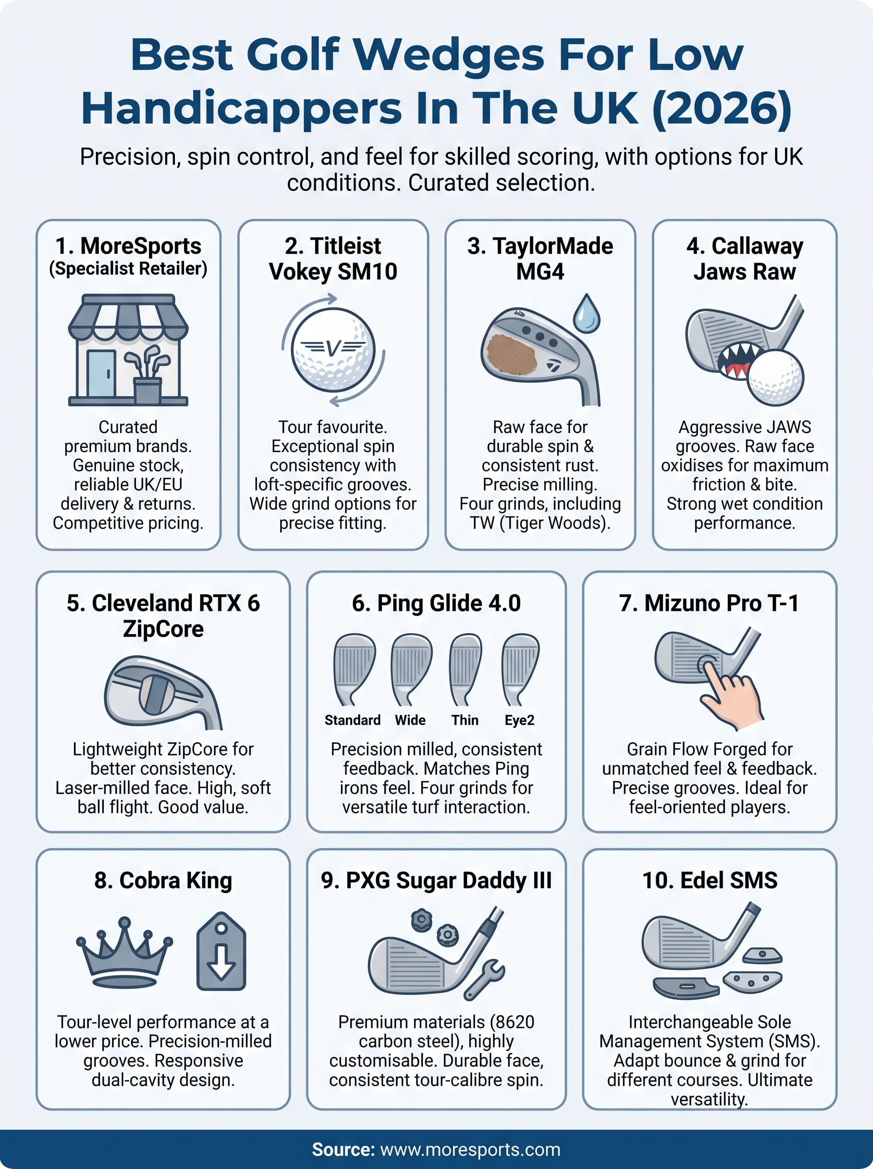 best golf wedges for low handicappers infographic