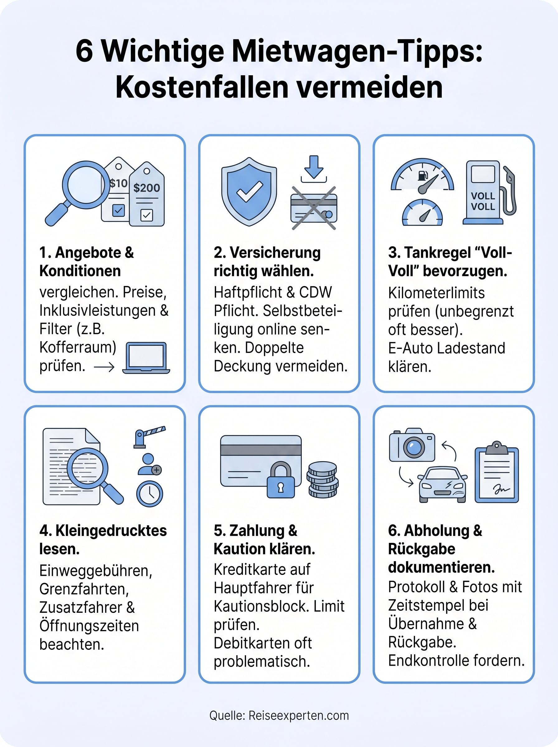 mietwagen buchen tipps infographic