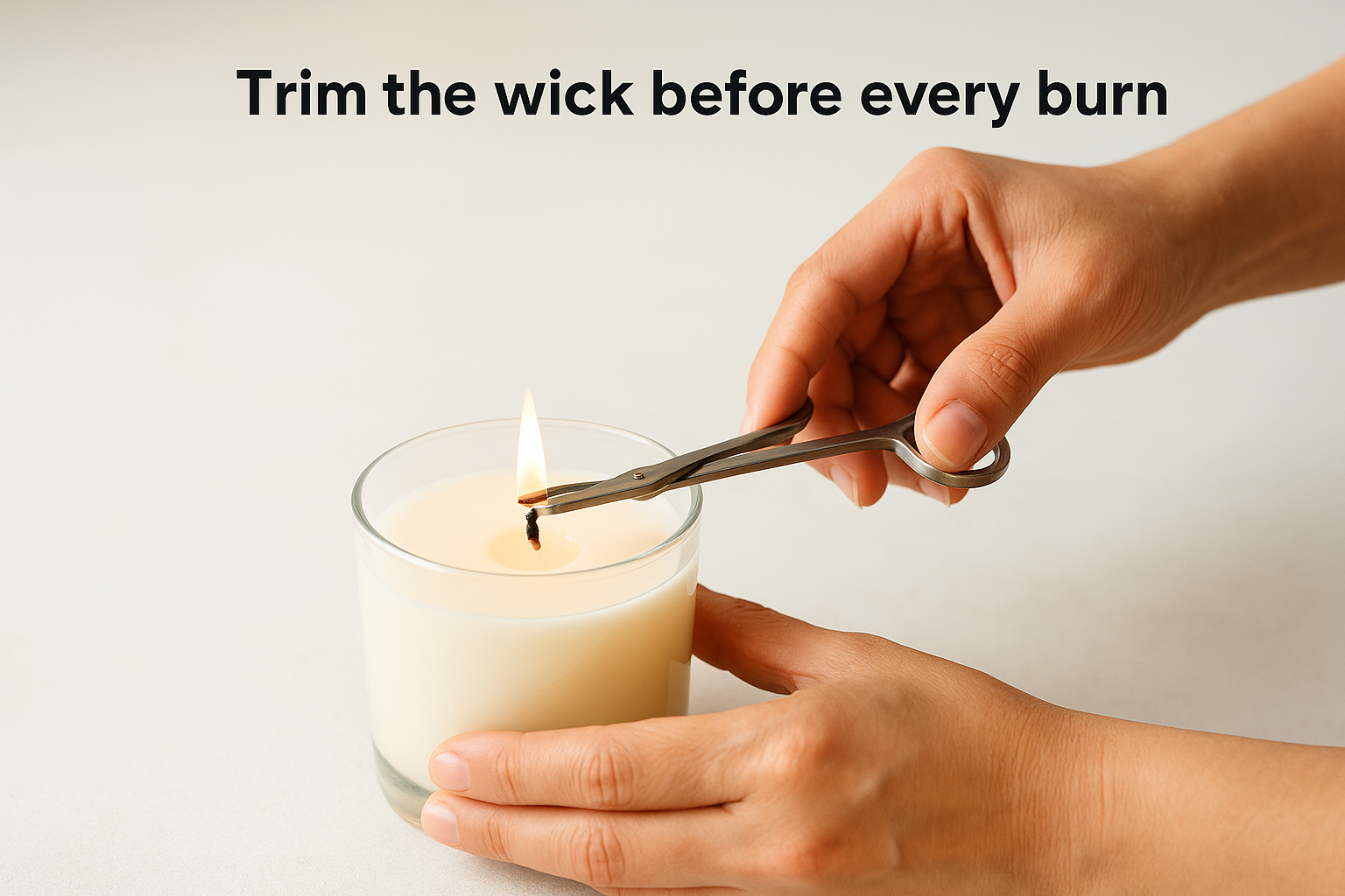 Trim the wick before every burn