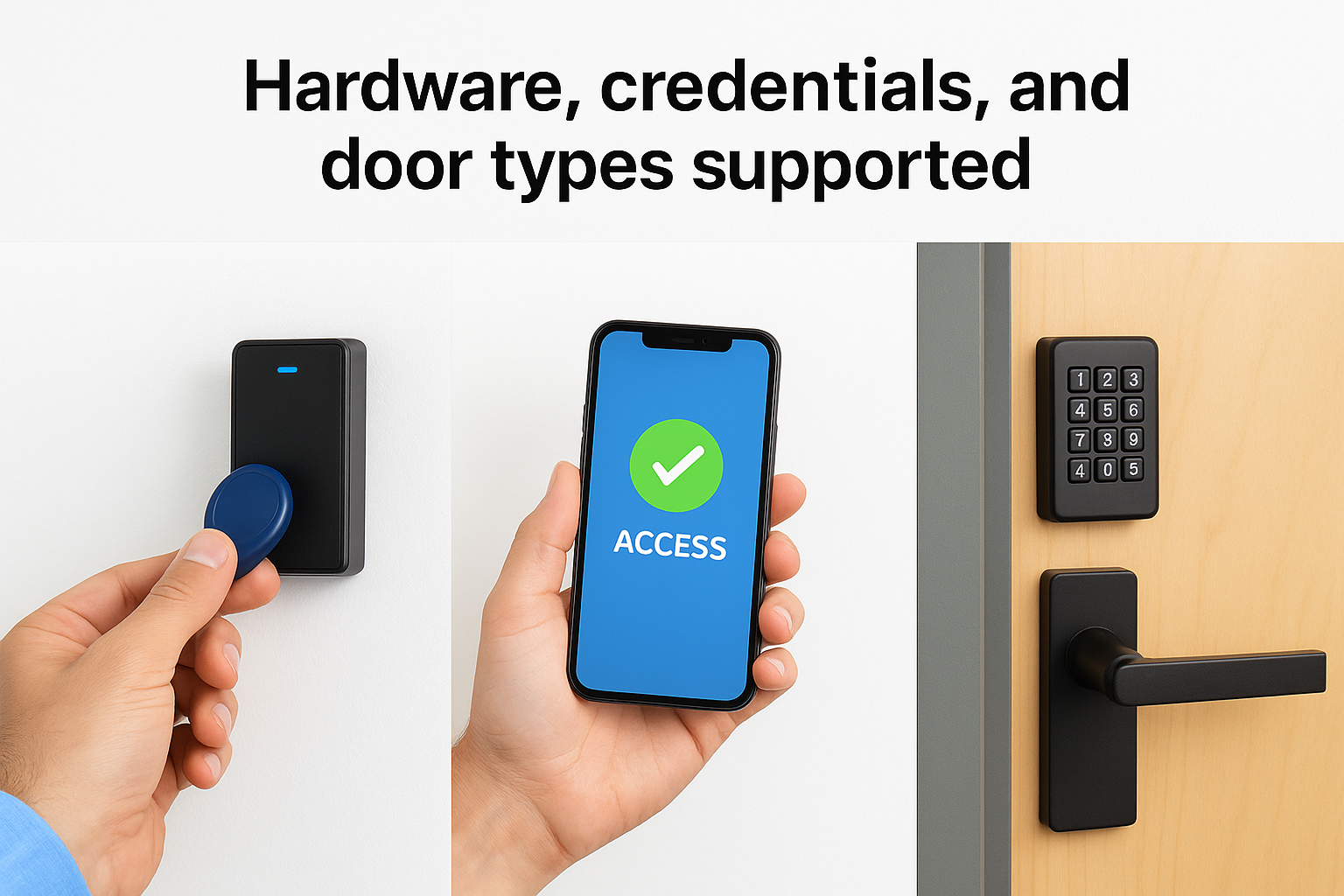 Hardware, credentials, and door types supported