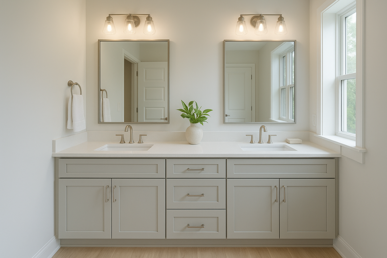 4. Fit a double vanity without crowding the room