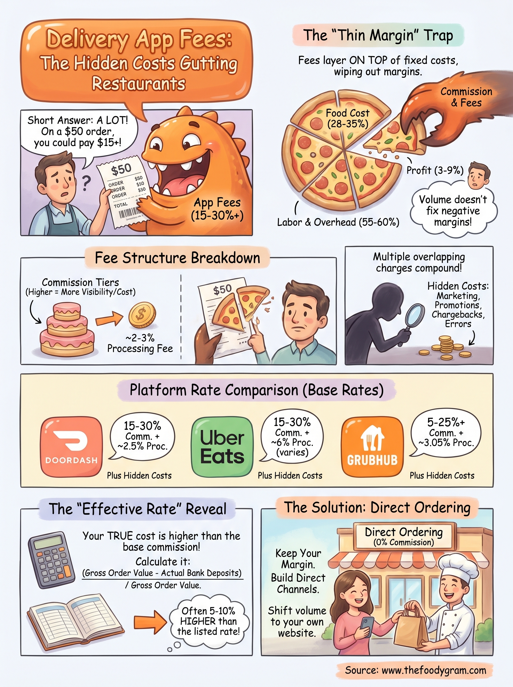 how much do delivery apps charge restaurants infographic