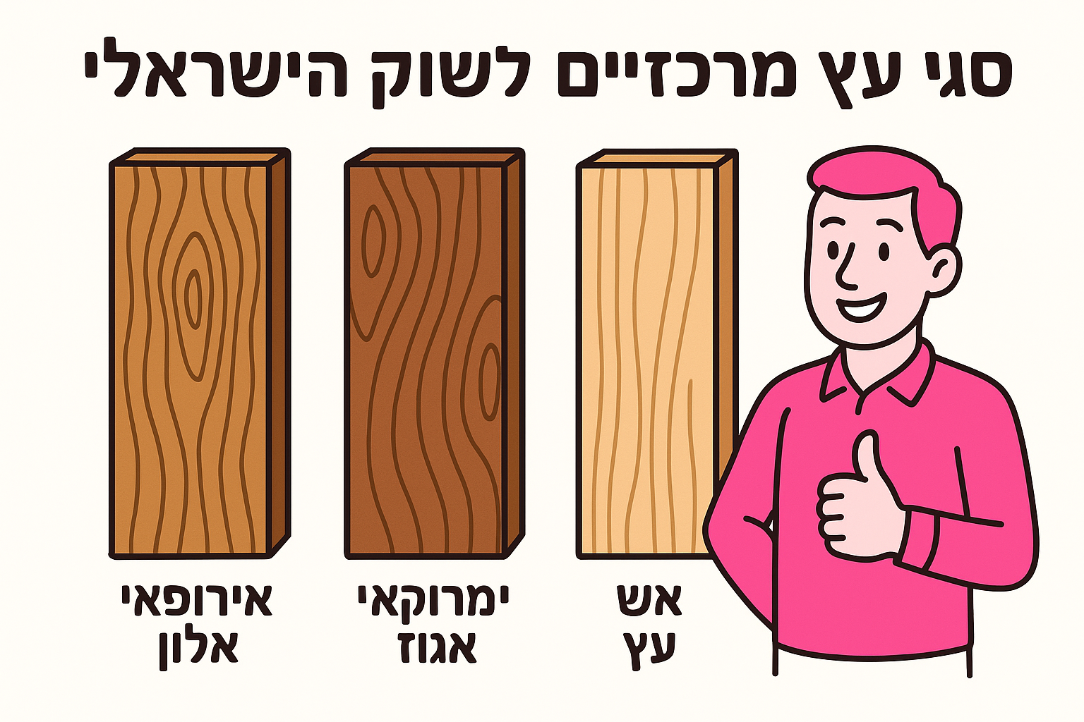 סוגי עץ מרכזיים לשוק הישראלי