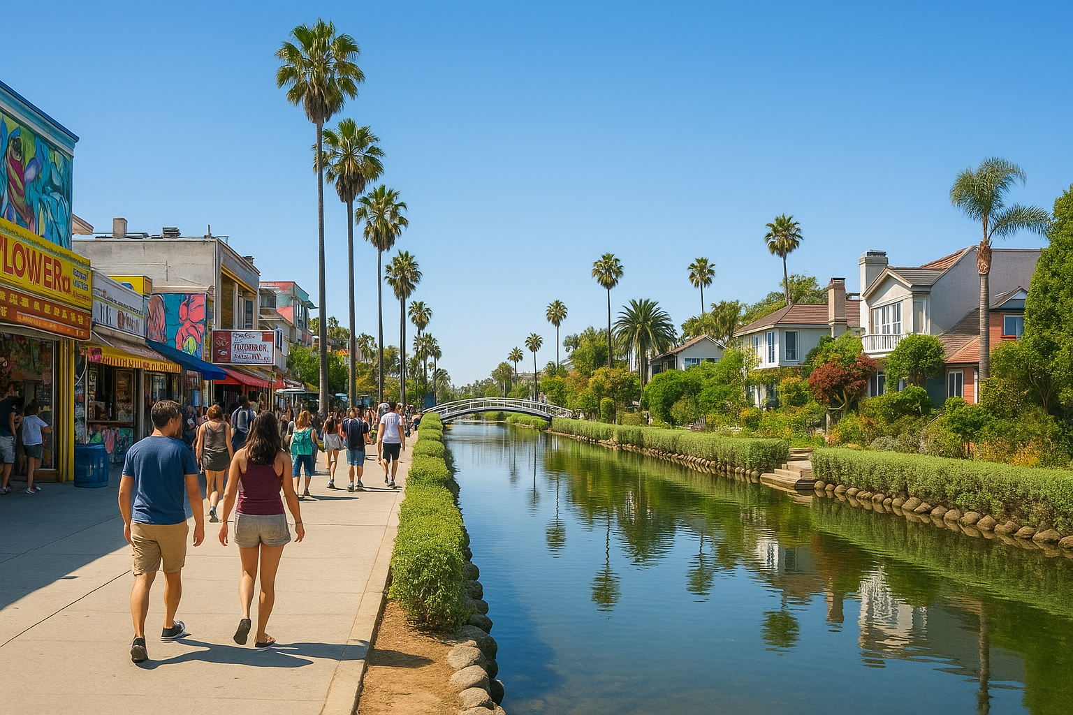 6. Venice Beach boardwalk and canals