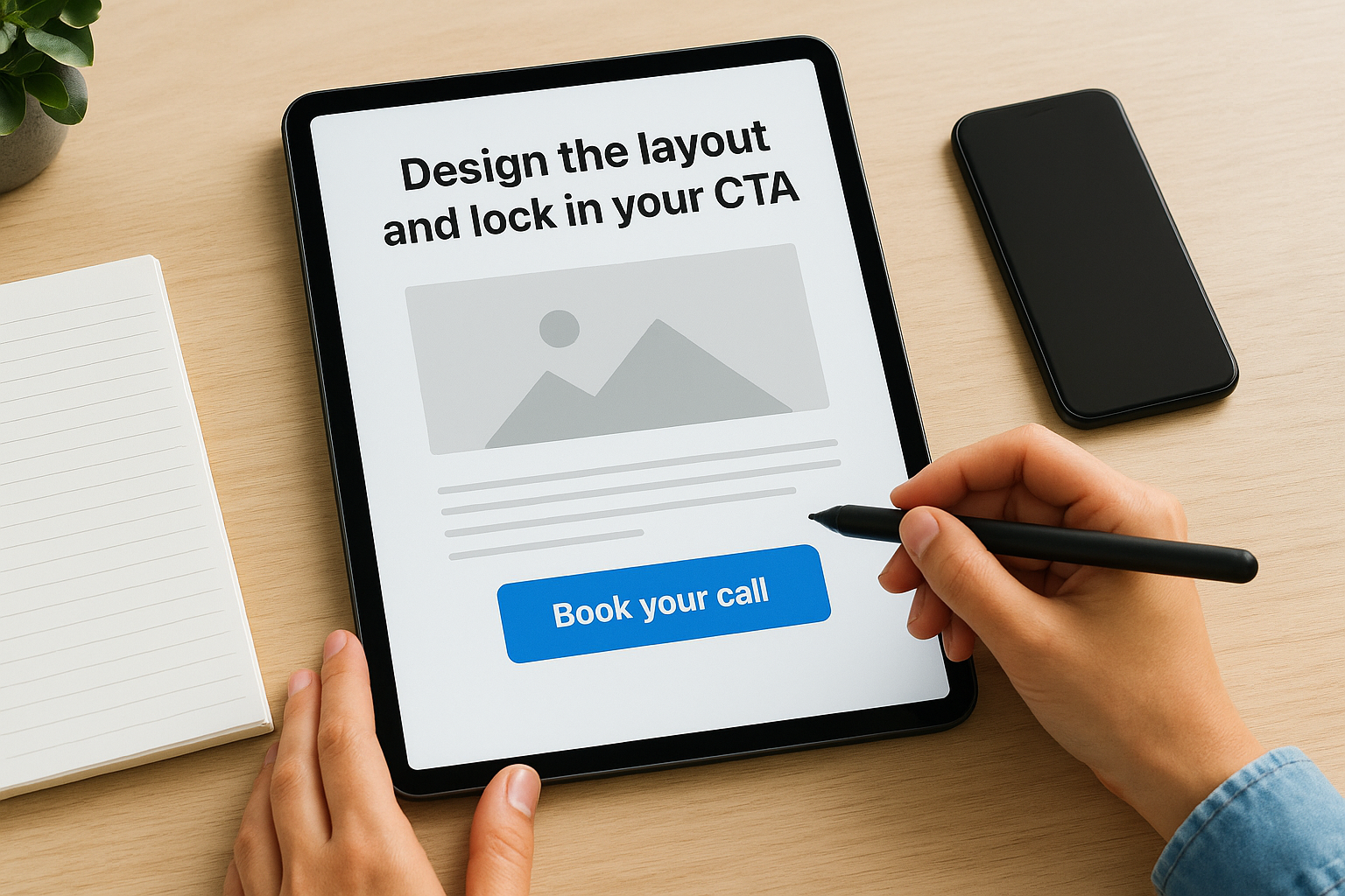 Design the layout and lock in your CTA