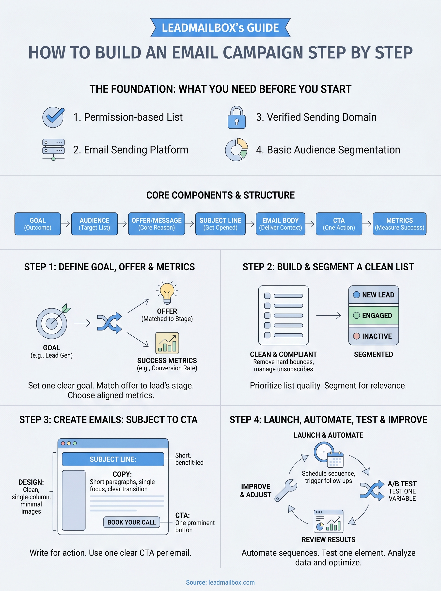 how to build an email campaign infographic