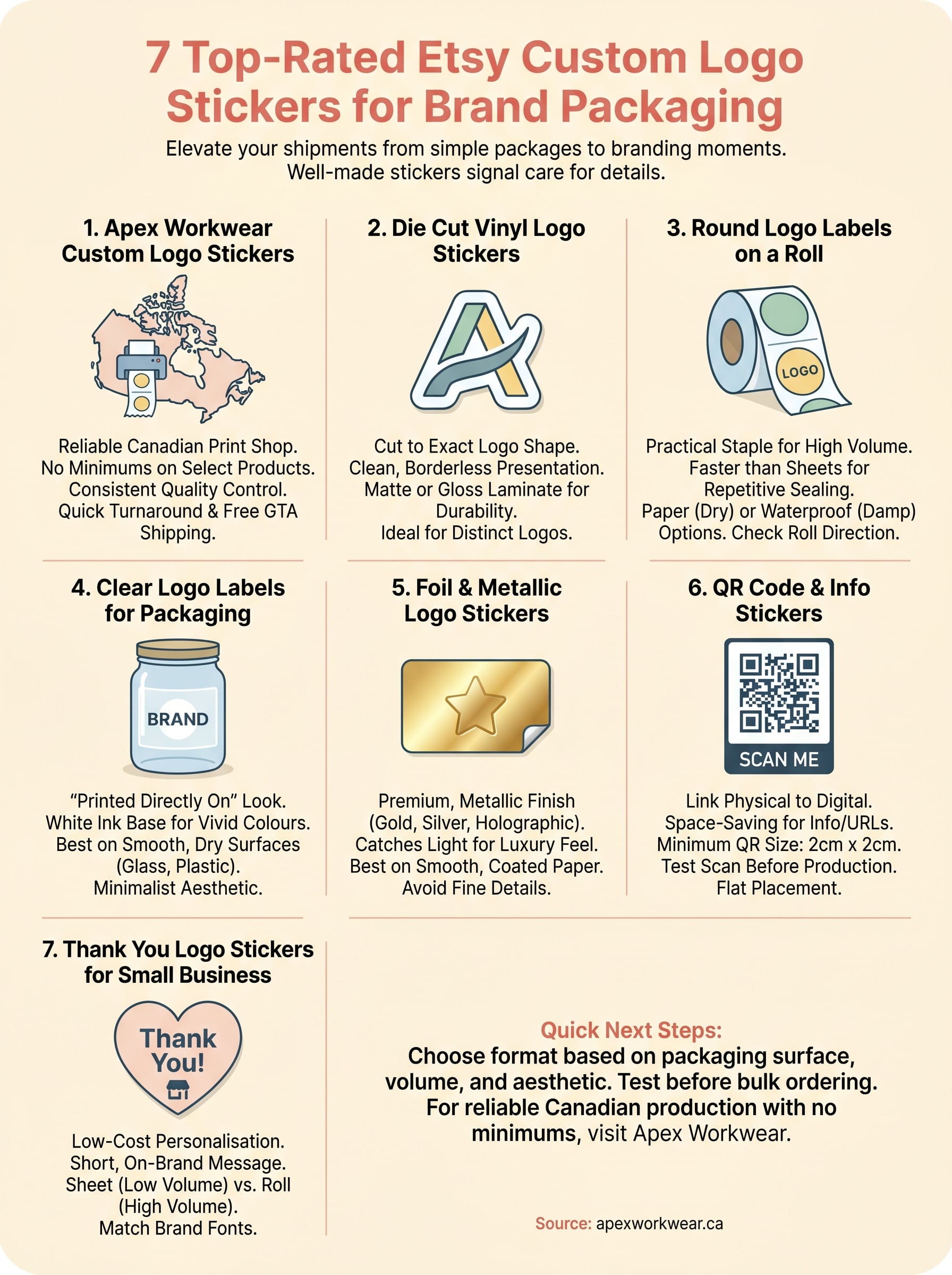 etsy custom logo stickers infographic