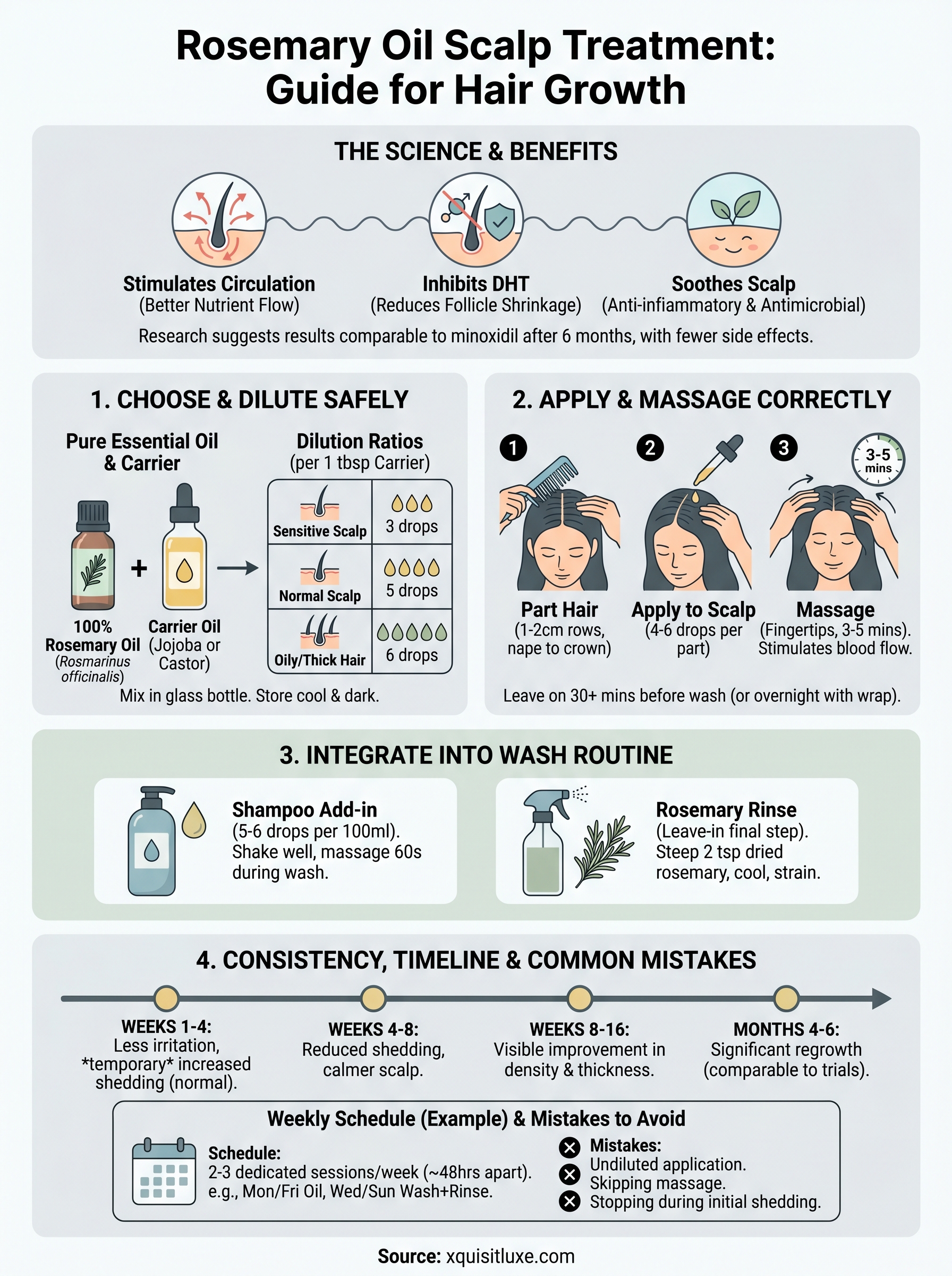 rosemary oil scalp treatment infographic