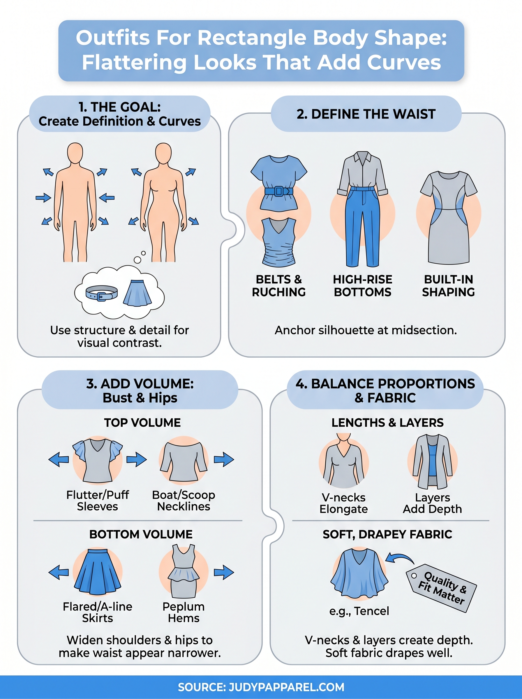 outfits for rectangle body infographic