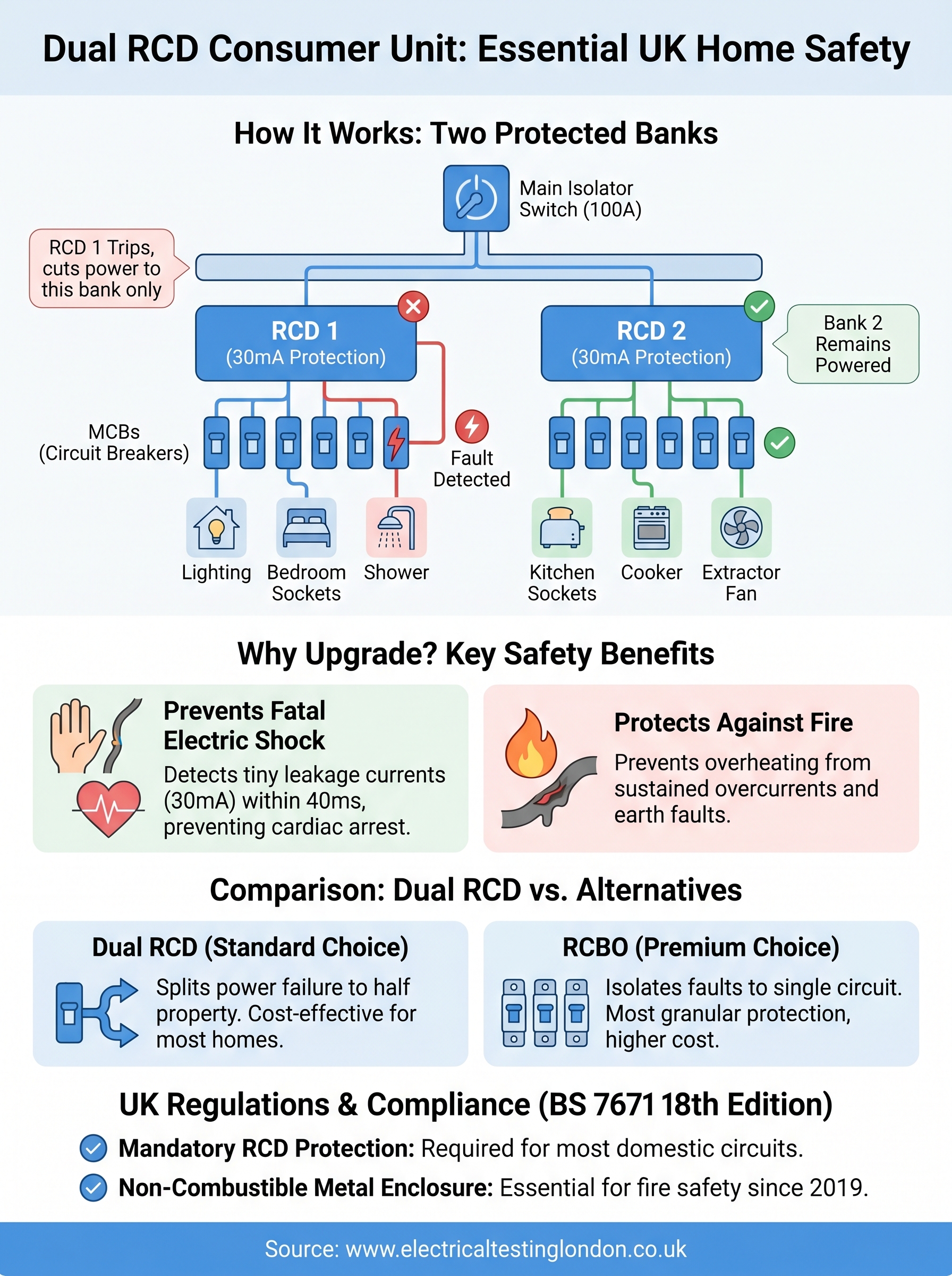 what is a dual rcd consumer unit infographic